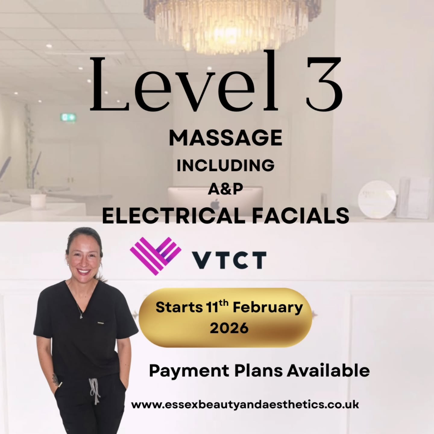 Final call for our VTCT Level 3 Massage course
Starts 11th February
Enrolment closing – secure your space today.
#essextrainingacademy #essexbeauty #beautytraining #beautytherapy #massagecourse #essexmassage #basildonmassage #basildonbeauty