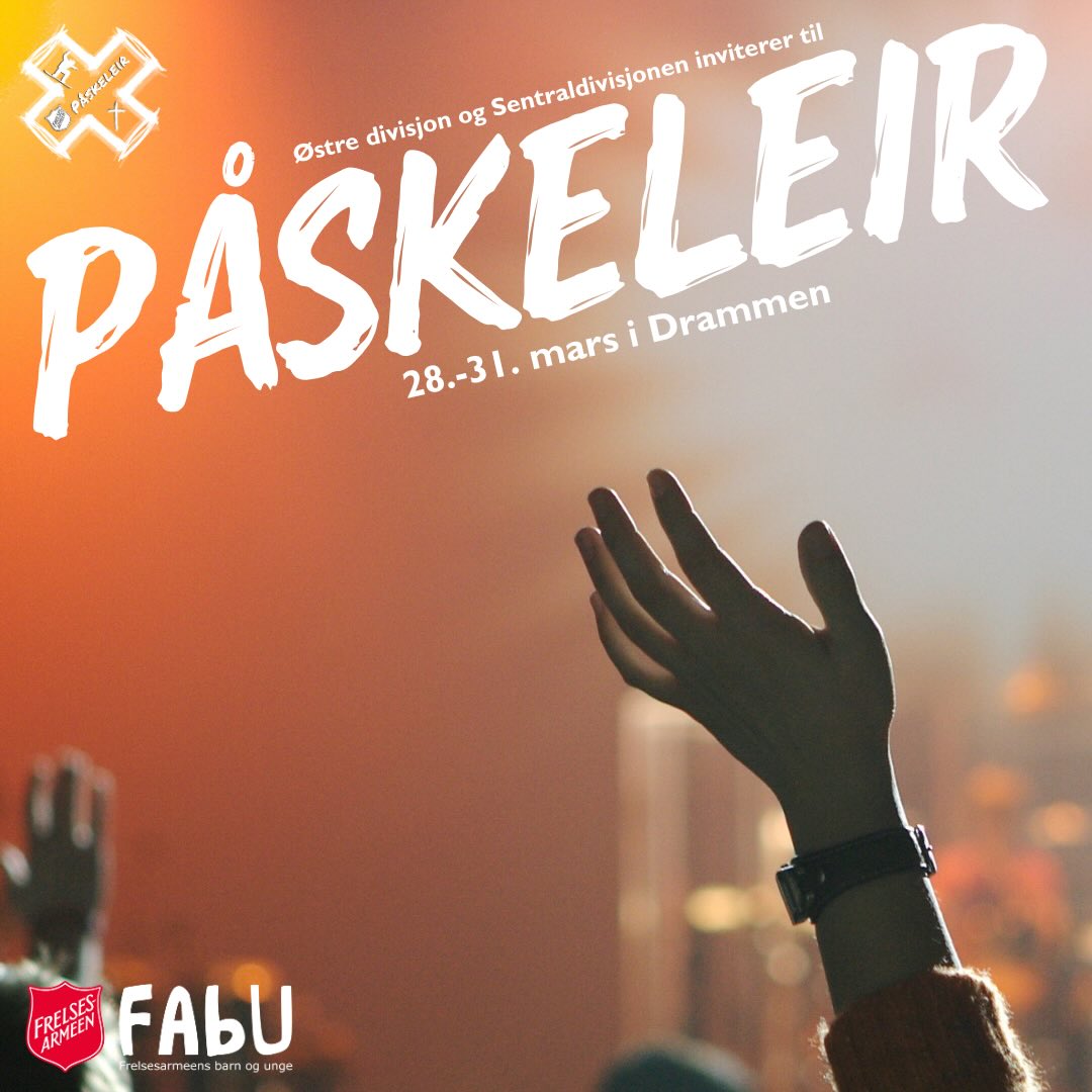 Er du 13 år eller eldre? Da er dette leiren for deg! Frelsesarmeen i Østre divisjon og Sentraldivisjonen inviterer deg til en rå bypåske i Drammen korps 28.-31. mars, fylt med både action og ro, fellesskap og opplevelser du sent vil glemme!
Påmelding samt info i bio!