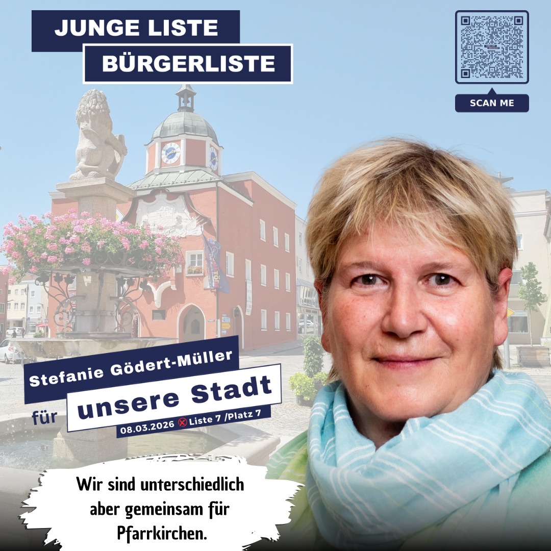 Wir sind alle unterschiedlich, aber gemeinsam für Pfarrkirchen.
🌈 Vielfalt macht stark! Steffi Gödert-Müller setzt auf Zusammenhalt und gegenseitigen Respekt für unsere Stadt.
Lerne unsere Stadtratskandidat*innen kennen! Auf unserer Homepage www.jl-bl.de gibt es alle Infos zu unseren Zielen und Visionen – und alle Termine, bei denen du direkt ins Gespräch kommen kannst. Dein Kontakt zählt!
#kommunalwahl2026 #stadtrat2026 #pfarrkirchen #GemeinsamFürEinLebendigesPfarrkirchen