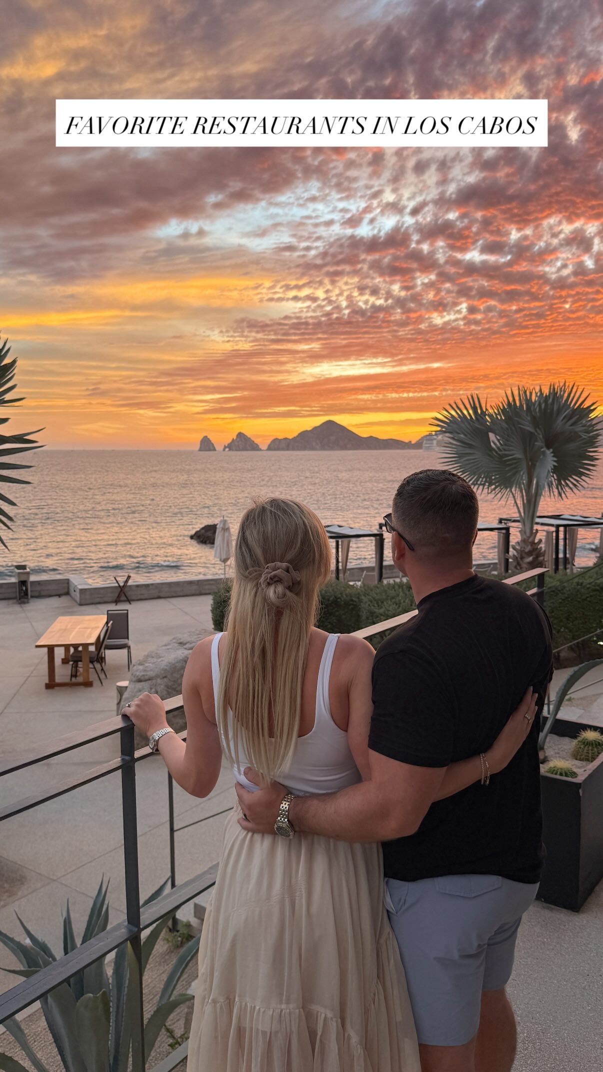 Make sure he gets this reminder that Los Cabos is a short flight away 😉
Would you celebrate Valentine’s Day in Cabo?!
These restaurants might make you want to ↓
El Farallon
✨ This is where Richie proposed so we may be biased, but we’ve celebrated our anniversary here for the last 6 years & it never disappoints. Built into the cliffs of Pedregal with 5-star service, waves crashing below, incredible food & cocktails, plus sunsets & moonrises — your dinner here will be unforgettable.
Cocina del Mar
✨ A total stunner built into the rocks right over the ocean. The cocktails & seafood are some of our favorites, & the Auberge service is always top-notch. Another unforgettable dining experience in Los Cabos.
The Ledge or MANTA
✨ The Cape has so much to offer, but sunset views with the famous Cabo arch are our favorite here. The cuisine & service never disappoint.
Sunset Monalisa
✨ During my first trip to Los Cabos 19 years ago, I had dinner here with my parents, so it will always be special. Recently, we planned an incredible proposal here & the team went above & beyond. Add in some of the best sunset views of the Cabo arch & it’s always a favorite.
Árbol
✨ While it doesn’t have ocean views, the ambiance & Rosewood service more than make up for it. The cuisine is some of the best in Los Cabos, & if you score a sunken table while staying at the resort, it makes the night even more memorable.
Toro Latin Kitchen & Bar
✨ Another spot without ocean views, but a total vibe. Richie’s favorite cocktail ever (the smoked rum old fashioned) + the best ceviche & tuna. Our go-to date night.
La Lupita Taco & Mezcal
✨ For something more authentic, this is where we go for the best tacos in Los Cabos. Our always-order trio: Miso Fish, Pibil Suckling Pig, Cheese Crust Pastor. Add mezcal & it’s a non-negotiable stop for us.
👋🏼 Hola! We’re Kelsey & Richie aka Rich & Kitch — travel creators & advisors based in Los Cabos. We’ve been traveling to Cabo for 19 years & officially called it home for almost 3. Follow @kitchensinkit if a trip to Cabo is on your bucket list ✈️
#caborestaurants #romanticrestaurants #valentineday #luxurytravel #caboresorts