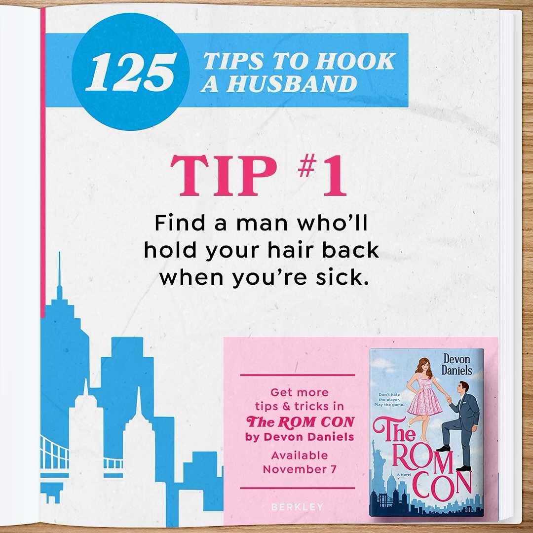 I thought Valentine’s Day was a fitting day to post this throwback ‘Tip to Hook a Husband’ I’ve been saving from The Rom Con 💖 Did any of you catch the Meet You in the Middle connection? An Easter egg for all you Ben lovers! 😍
Forget flowers and candy, for me the real act of love is holding my hair back when I’m sick 😷 What’s your ultimate act of love?❣️