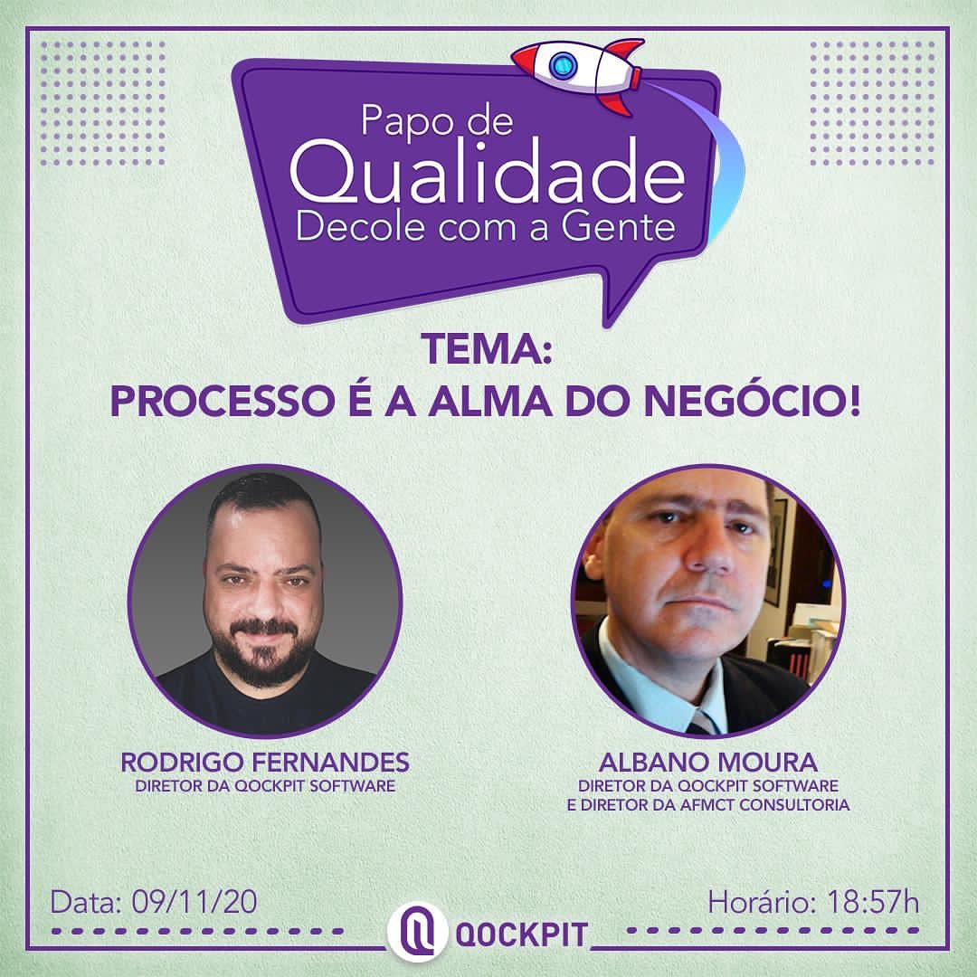 Amanhã participaremos de uma live no Instagram do @qockpit falando um pouco sobre a importância dos processos na gestão da organização e de como a forma de gerir por processos pode levar ao resultado de maneira mais eficaz.
Amanhã as 18h57, esperamos todos vocês lá!