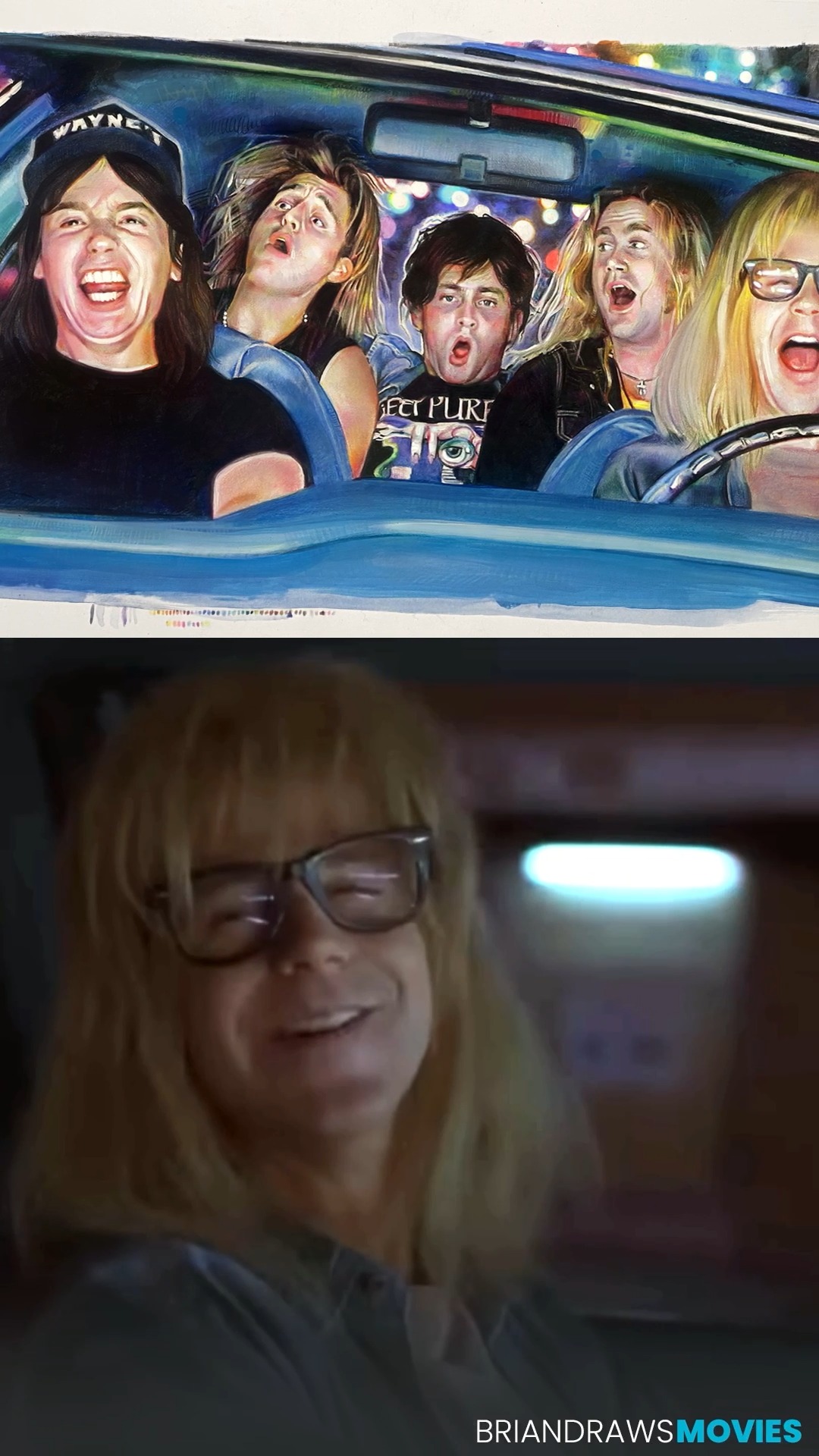 Which one of you learned about Queen because of Wayne's World? 🙋🏻♂️
#queen #bohemianrhapsody #waynesworld #mikemyers #danacarvey #movies #90smovies #drawings #art #briandrawsmovies