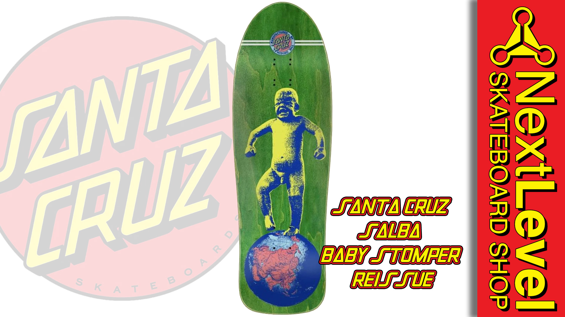 You heard that right! The latest Santa Cruz Skateboards Salba Baby Stomper Reissue is available for you to get your hands on!
This Salba Baby Stomper Reissue deck is a total blast from the past! Featuring a classic shape that is known and loved worldwide, and is designed for ultimate skate park and transition destruction.
This Santa Cruz reissue consists of a 7-ply North American Maple construction pressed individually using epoxy making a strong, responsive deck with long lasting pop and consistent concave and kick.
They are built for riding until the end of time. Tough sturdy construction with shapes that are both user friendly and capture the old school feeling of riding when all that mattered was your buddies and a bowl. All the decks are drilled with the new school pattern so you can also use your favorite trucks on them!
Next Level Skateboard Shop
Features
Deck width: 10.09″
Deck length: 31.97″
Wheelbase: 14.63″/15.13″
@nextlevel_skateboards
@santacruzskateboards
@salba69