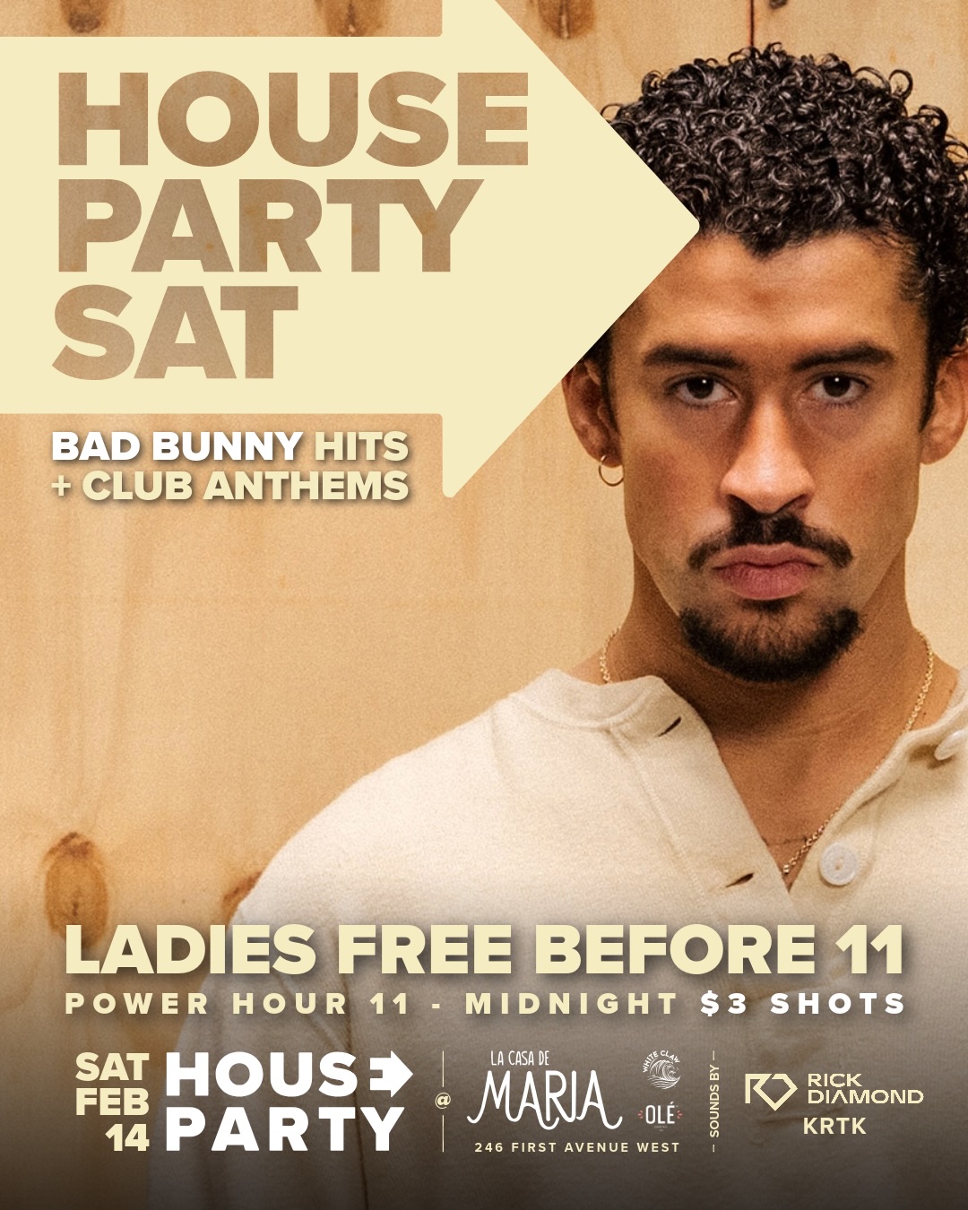 Get ready for the best Bad Bunny hits making its way to House Party Saturdays! 🔥
Feb 14th inside @lacasademarianb we’re turning it up with @rickdiamond6 + @krtkmusic on the decks. Inspired by the vibe that rocked the 2026 Super Bowl Halftime Stage 🏈 🐇
Welcome Home🏠
.
.
.
.
.
.
#houseparty #nipissing #canadore #northbay #saturday