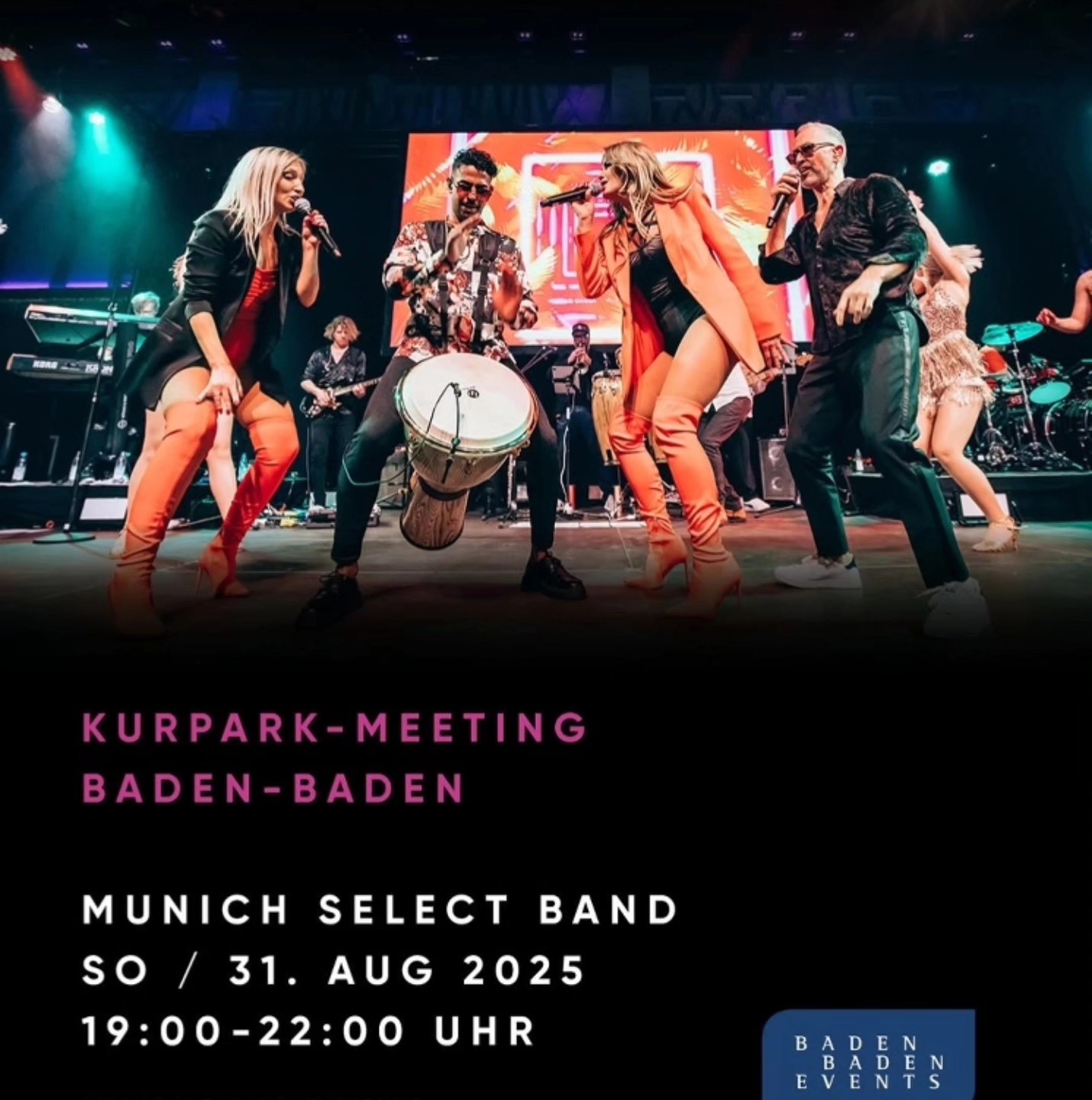 Wir freuen uns sehr auf euch, Baden Baden!!
Let's Party!!!
#munichselect
#munichselectband
#open-air
#openairfestival
#livemusic
#lives how
#stadtfest
#badenbaden