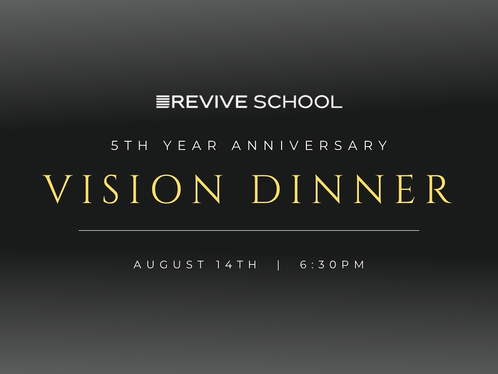 We are so excited to be hosting our Revive School 5TH YEAR ANNIVERSARY Vision Dinner!
God has done so much over the past few years at Revive School, & we want to tell YOU all about what has happened & where He is taking us as a school! ⬇️
If you are interested in attending, please RSVP by using the link in our bio🔗