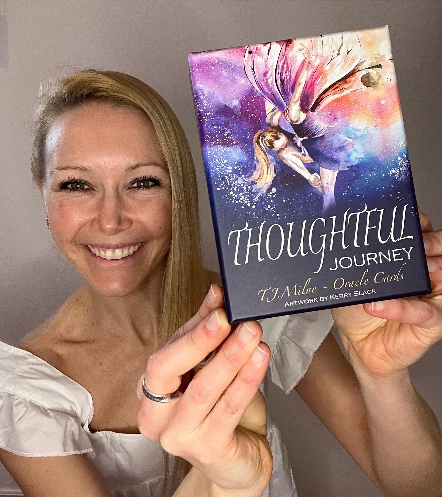 THOUGHTFUL JOURNEY: Dreams do come true… as life is an enchanting dance, filled with unexpected miracles! Today, I hold the sample/prototype of Thoughtful Journey-Oracle Cards in my hands. I wanted to share this moment, as it has been a 4-year dream in the making and I still have to pinch myself each time I open the colourful box and shuffle the cards. This project was made with love, in hopes it will pass, inspire, heal and guide - only with love.
🦋
In the 4-year creation, the most profound part of my experience was the generous souls that jumped on the adventure with me. I could not have completed this dream alone and the journey became so much sweeter, more colourful and ever delightful, with the friends that joined. I am so fortunate to be surrounded by encouraging and loving people, that believe in my dancing heart.
✨
“Thoughtful Journey” is a vibrant 46 Card Deck and Guidebook, featuring the magical artwork of Kerry Slack. The dancers in the deck guide you to experience a thoughtful journey into your own life’s dance. Each card offers profound wisdom, gentle healing and inspiration through movement.
🍀
If you are interested in purchasing your own personal deck, let me know and I can put you on the list for when the shipment arrives. I am also more than willing to help you learn how to use them too! @oracle_tj
💓
THANK YOU…for being part of my life dance!
🌻
#kerryslack #kerryslackart #thoughtfuljourney #oracle #oraclecards #original #dreamcometrue #thankyou #pinchme #guide #heal #inspire #new #oracledeck #oraclereading #dancerdeck #art #dancer #balletart #watercolour #messages #guidance #painting #words #artwork #ballerina #ballerinaart #learn #thankful #dancethroughlife @kerryslackart