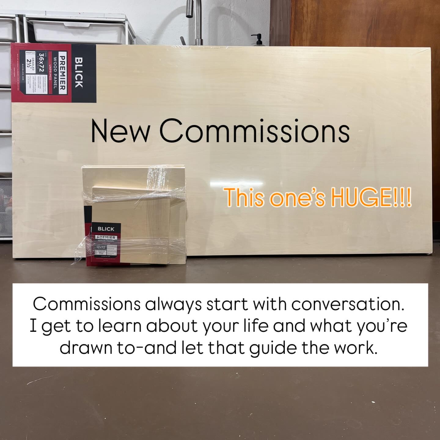 I’m starting new commissions this month—one that’s pushing me to work bigger and think differently. If you’ve been considering a commission, I’d love to start a conversation with you!