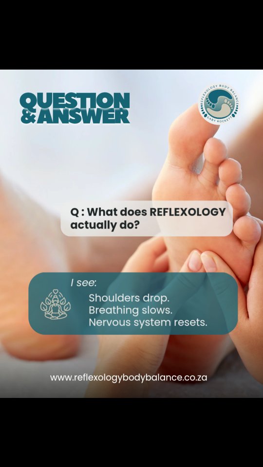 People ask me what reflexology does.
🧘♀️I watch shoulders drop, breathing slows, and nervous system resets.
💫 That tells you everything.
Reflexology stimulates, your body regulates.
📍Randburg
Online bookings
www.reflexologybodybalance.co.za
#reflexology #reflexologybodybalance #reflexologist