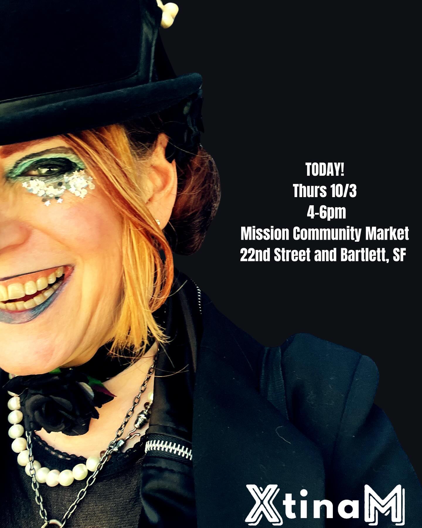 Today! My solo persona @xtinammusic comes to life in the #sanfrancisco #mission. Swing by to enjoy the weather and have some fun. #sf #solo #artist #musician #xtinam