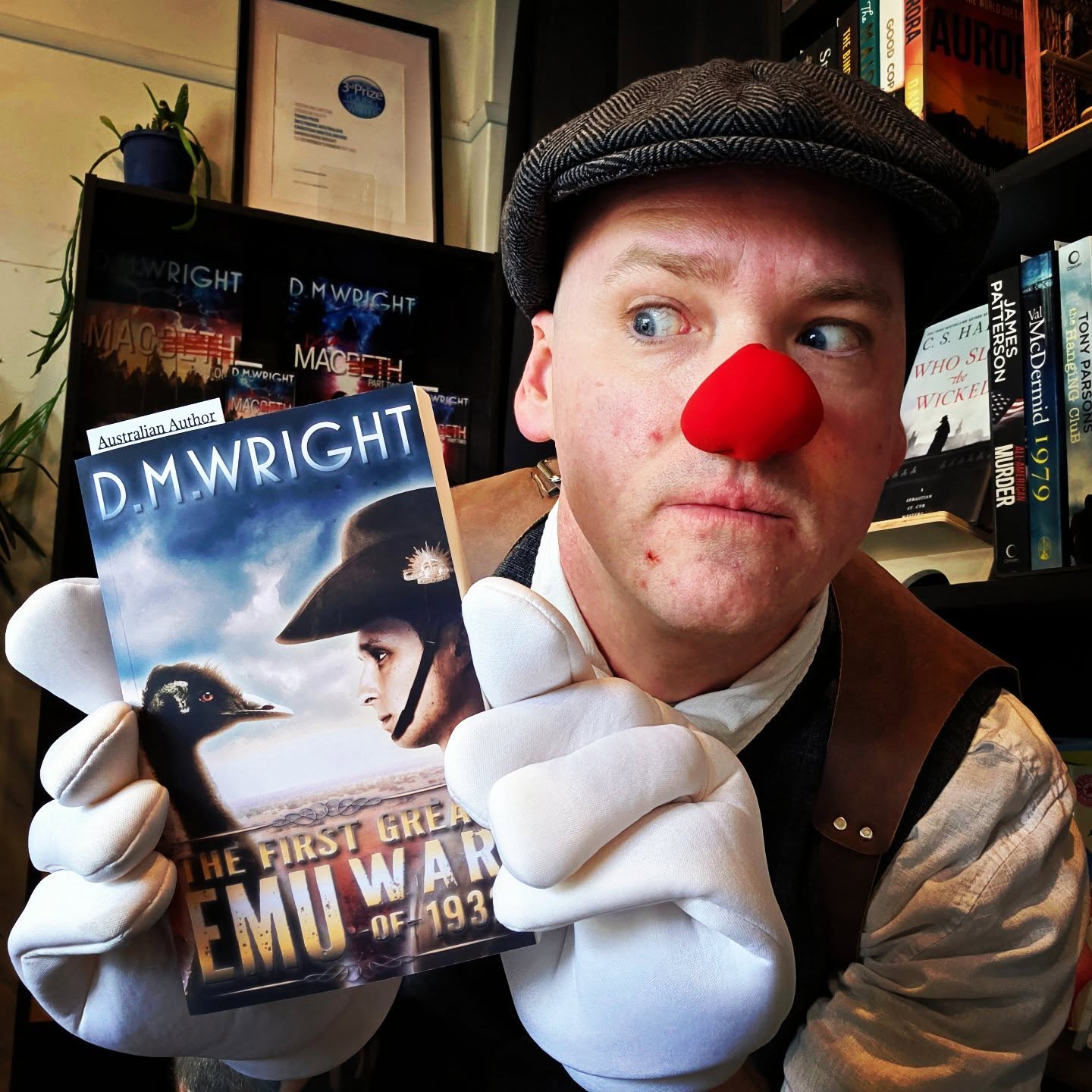 "THE FIRST GREAT EMU WAR OF 1932" by Australian Author D. M. Wright.
DMWproductuonsAus.com (Best viewed on desktop version)
A BATTLE BETWEEN VERMIN AND VETERANS.
When the Great War ended, Australia provided its returned soldiers with new farmland to call their own. Discovering they had grown wheat fields in the path of a flightless migratory bird, farmers open fire, but the native emus prove indestructible.
Meanwhile, political unrest mounts in Western Australia. The State intends to secede to its own country and is eager to lay blame on the Federation.
The Australian Government sends three soldiers to cull the birds but, proving harder to kill than any enemy they've ever faced, it won't only be the farmers who lose everything.
Time is ticking...
D. M. WRIGHT DELIVERS A POWERFUL DRAMA ABOUT THE BIRDS WHO PLAGUED A DIVIDING NATION AND THE MEN BEHIND THE BATTLE WHO REFUSED TO SURRENDER.
Amazon.com/author/dmwright
DMWproductionsAus.com (Best viewed on desktop version)
#booktube #books #bookstagram #booksformen #clown