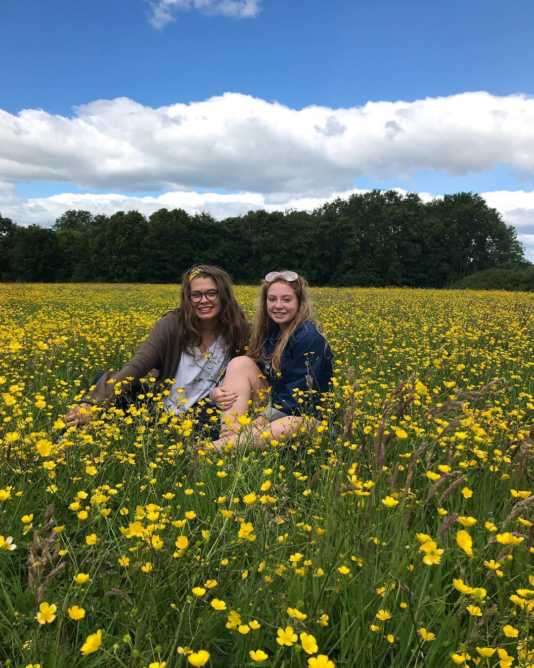 Wish we were still in this field of flowers instead of starting school tomorrow 🌼