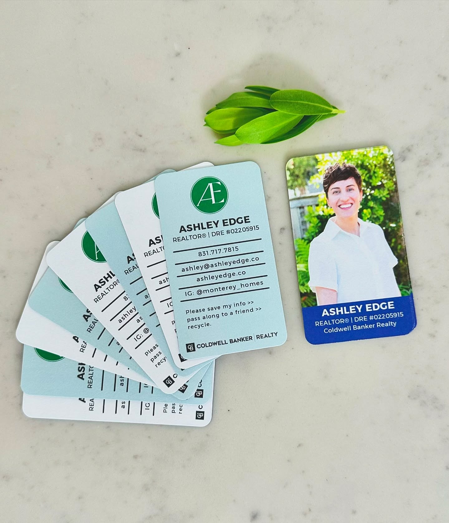 My updated business cards arrived. 🌿💙 @coldwellbankermontereybay