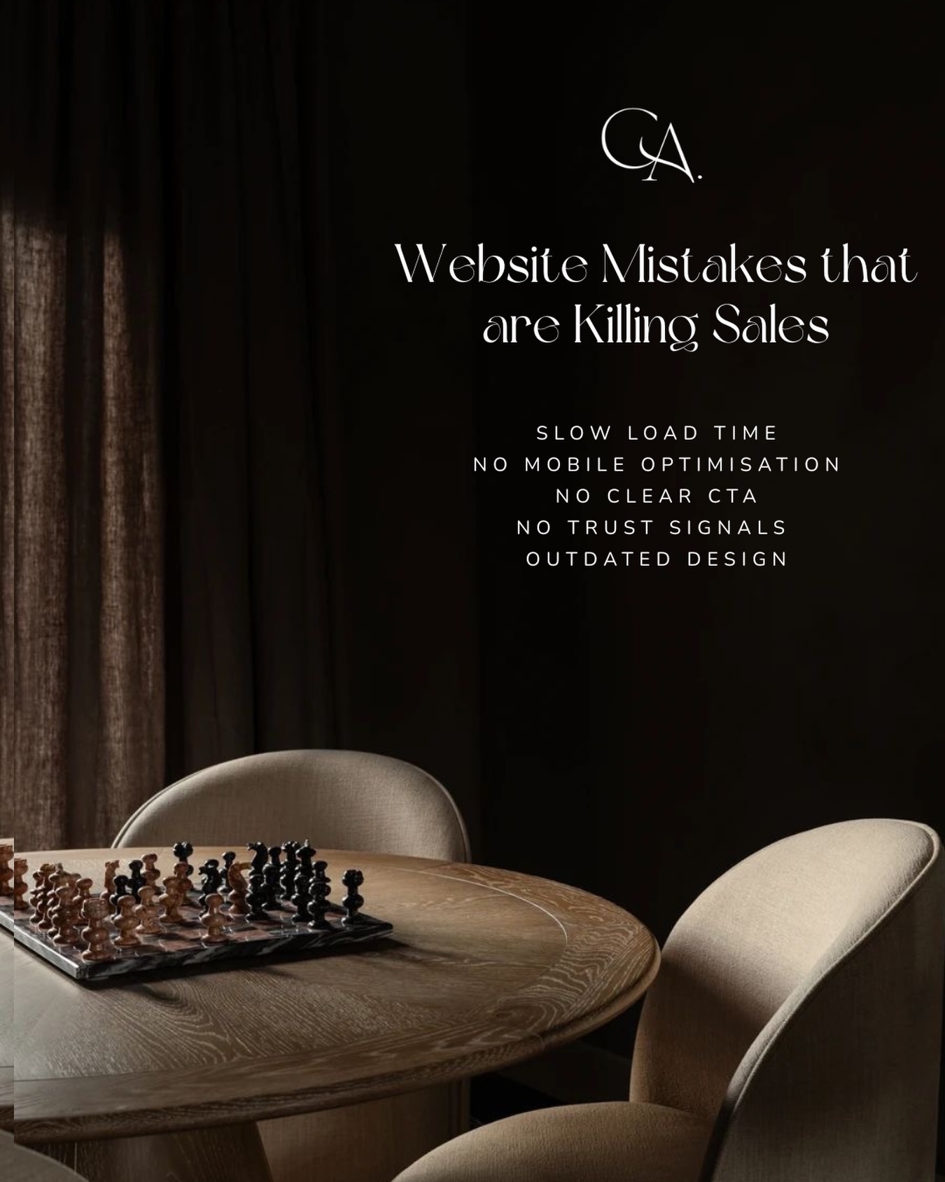 Your website shouldn’t be costing you clients.
If it’s slow, not mobile-friendly, unclear, or outdated… you’re losing sales before the conversation even starts.
Your website is your 24/7 sales team — make sure it’s working as hard as you do.
Ready for a site that converts, not just “looks nice”?
Get in touch today.
#cora #website #getintouch #convert