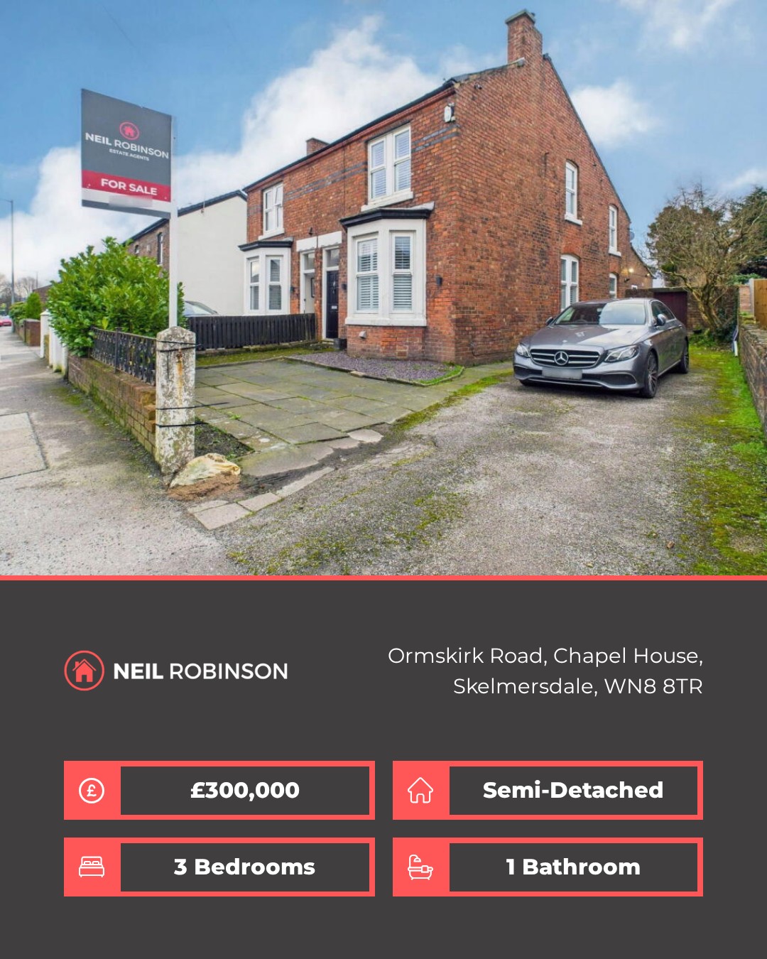 ✨ Featured Property For Sale ✨
📍 Ormskirk Road, Chapel House, Skelmersdale, WN8 8TR
🏠 3 Bedroom, Semi-Detached. Offers in Region of £300,000
Beautifully presented, traditional although modern and extended - semi-detached family home available for sale in the highly sought after residential area of Ormskirk Road situated in Old Skelmersdale.
◾ Desirable Old Skelmersdale Location
◾ Extended Semi Detached Family Home
◾ Two Reception Rooms
◾ Kitchen Extension with separate Utility Room
◾ Three Double Bedrooms
◾ Modern Fitted Bathroom
◾ Front & Rear Gardens
◾ Large Driveway
◾ Freehold Tenure
◾ No Chain!
For more information please visit our website or contact us via:
📍 | Skelmersdale Office
📞 | 01695 355110
🌎 | www.neilrobinson.co.uk
