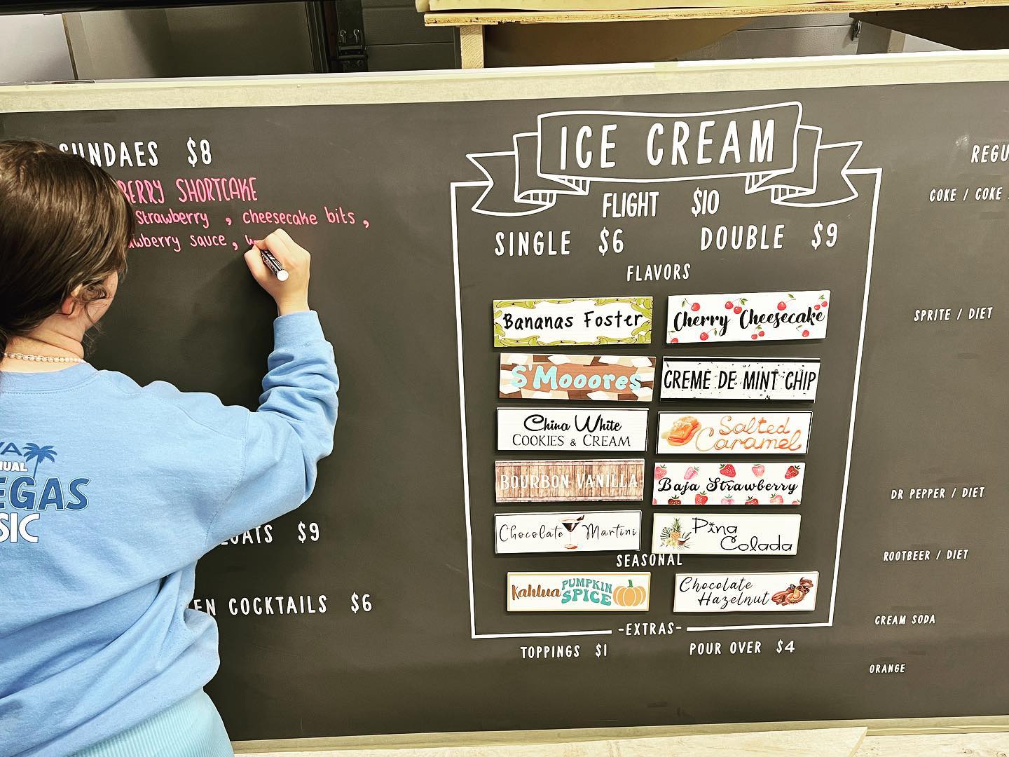 Busy working on the menu board! #boozy #icecream #yyc @freshandlocalmarketandkitchens