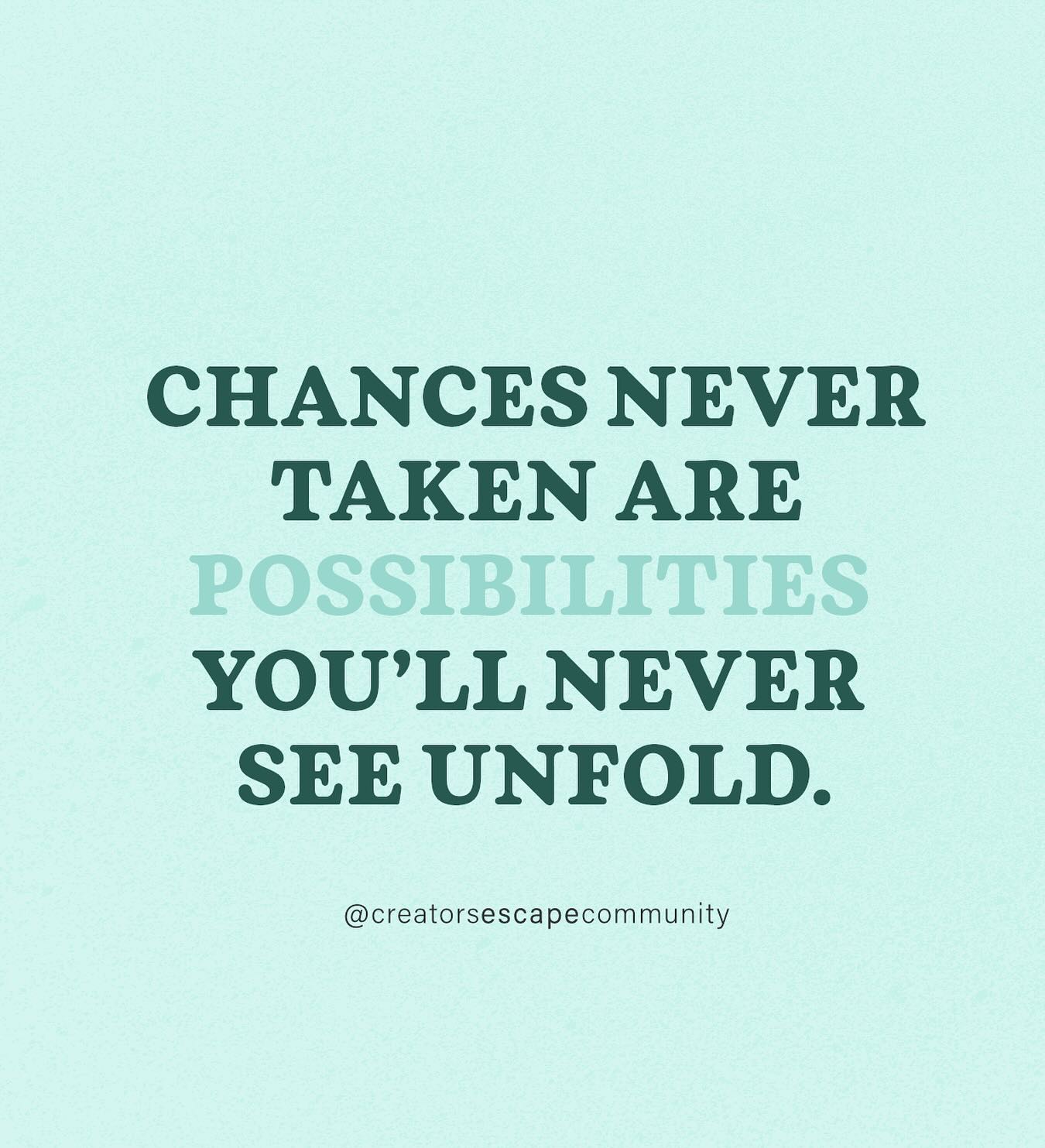 Chances never taken are possibilities forever unseen. Don’t let fear hold you back from the path meant for you. Every step forward is a step closer to your purpose. Take the leap today—your destiny is waiting.
#CEC #creatorsescapecommunity
@creatorsescapecommunity
#TakeTheLeap #LiveWithPurpose #ChaseYourDestiny #NoRegrets