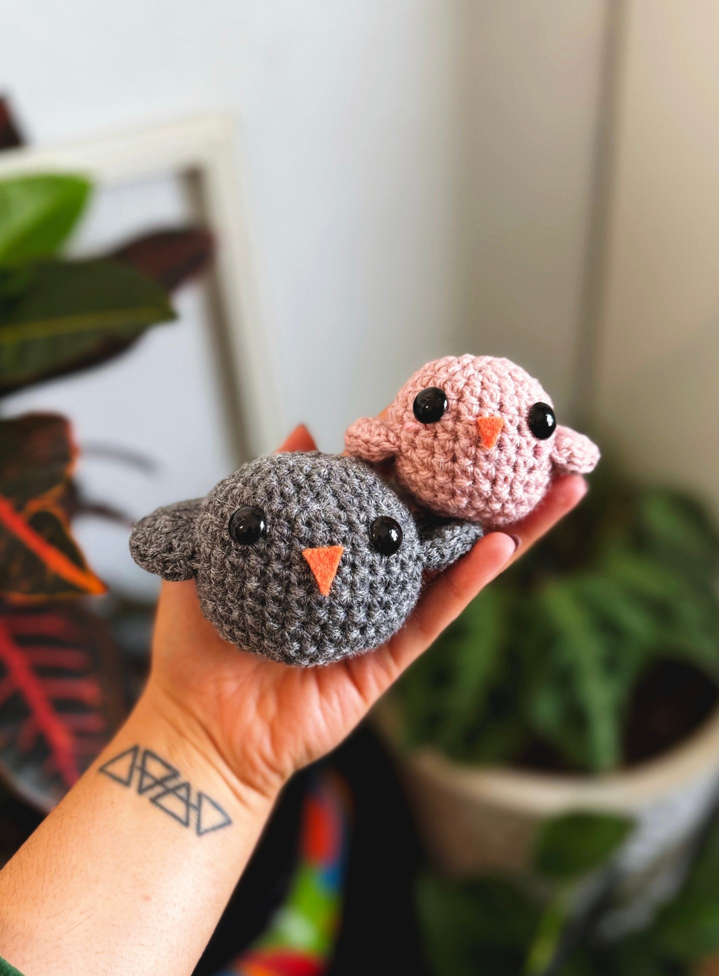 For this set of birds of I was going for a more subdued look. Which set is your favorite? The blue and teal, or the grey and pink?
Book News: I finally finished reading the City of Ember series by Jeanne DuPrau. I started reading the series years and years ago, and had been collecting the other books for a very long time - prepping to finish the series. The way the first book ended has been on my mind periodically over the last decade or so.
At the start of January, I finally decided to listen to the series as audiobooks. I enjoyed the audiobook more than I think I would have enjoyed reading the physical books as an adult reader.
The characters were wonderfully curious and good examples of finding your way in a new place. There were plenty of comparisons to find between the real world and in the conflicts between the people of Sparks and the people of Ember.
Have you read this series?
*
*
*
*
*
#womanownedbusiness #shopsmallbusiness #giftforher #christmasgift #handmadegifts #crochetgift #handmade #pink #cityofember #bookseries #yabooks #thebookwasbetter