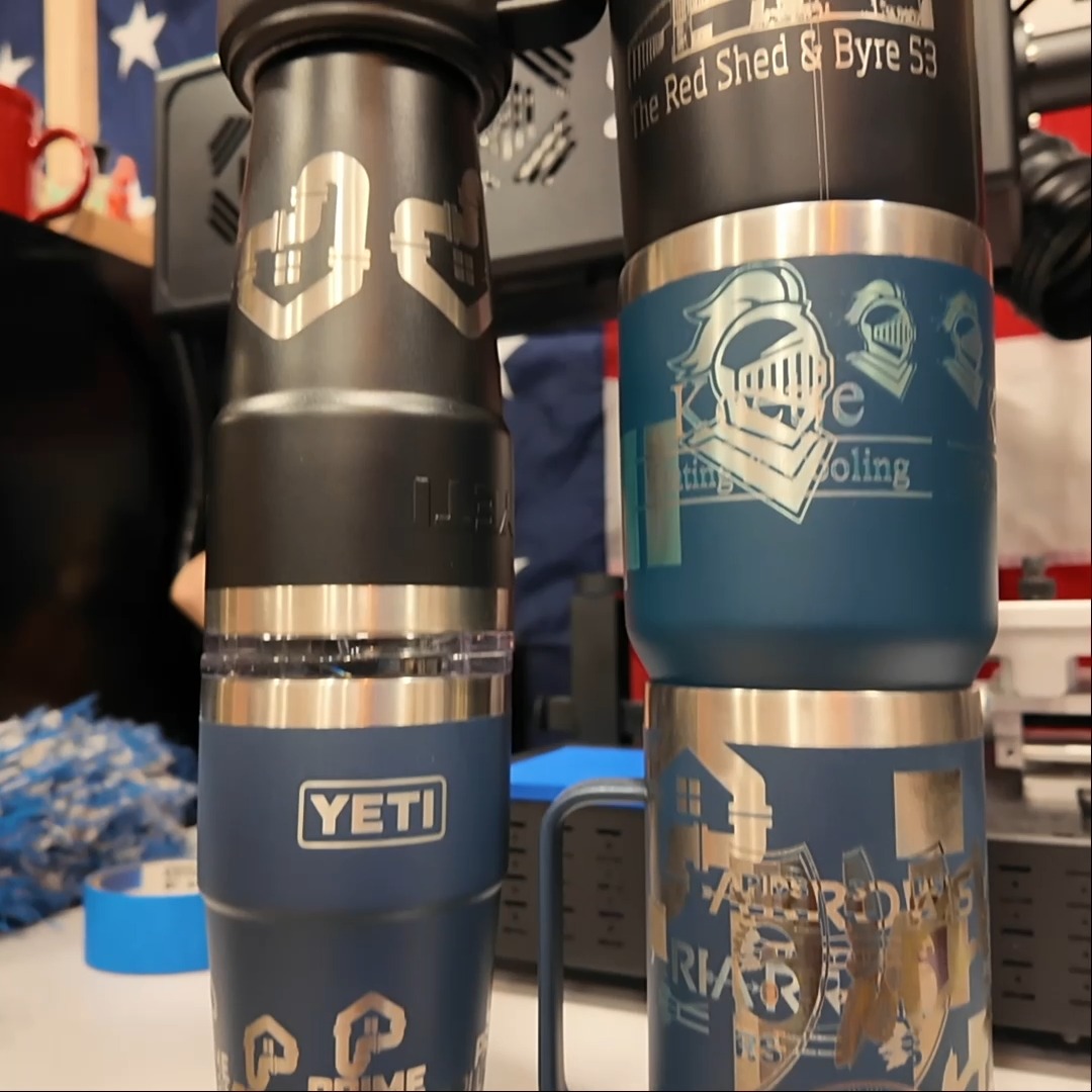 These are all ruined! #laserengraving #yeti #laser #smallbusinessownerlife