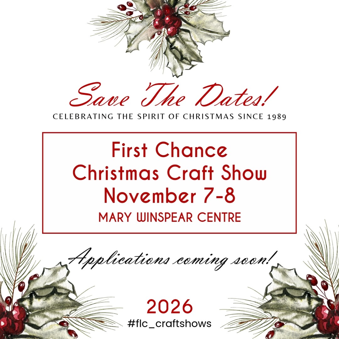 We are excited to reveal the dates for our 2026 First & Last Chance Christmas Craft Shows!
Both events will once again be hosted at the charming Mary Winspear Centre in Sidney, BC — a wonderful venue to embrace the holiday spirit. Save these dates! First Chance will be held November 7th-8th, and Last Chance will take place December 11th-13th.
Stay tuned for further details coming soon. We look forward to celebrating the season with you and highlighting the incredible work of our talented artisans and makers.
Artists and artisans, application details will be available soon. We’re eager to see what 2026 has in store!
For more updates, visit us at www.firstandlastchance.ca and join the festive excitement!
#flcraftshows #christmasmarket #supportlocalartisans #madeinbc #handcrafted #holidayseason #shoplocal #victoriabc #saanich #sidneybc #marywinspearcentre #supportsmallbusiness #festivefun #wintercrafts #joyofhandmade