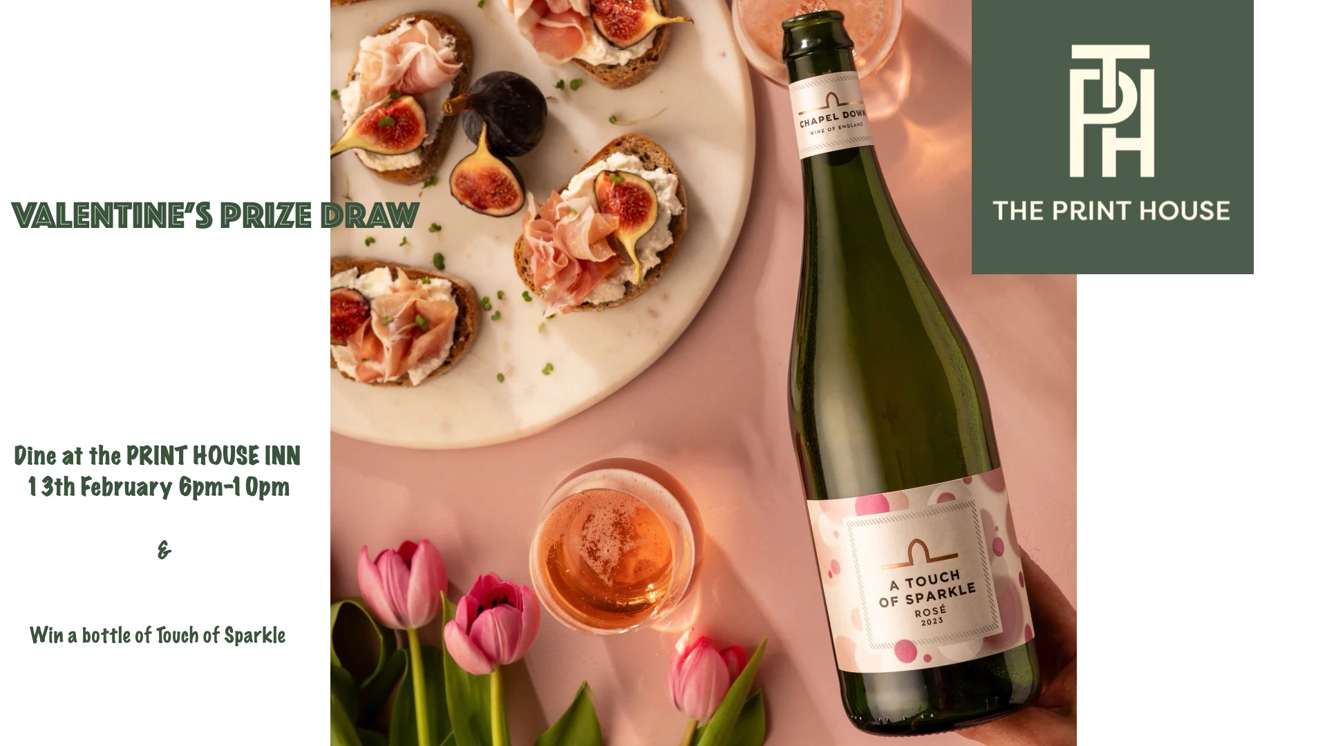 GIVE AWAY ALERT for those dining on Friday 13th February. We are giving 2 bottles of Chapel Down Touch of Sparkle away to couples wishing to enjoy Valentine's night on the 13th. #tenterdentown #chapeldown #muddystilettos #radioashford #kentnews #kentonline #tenterden #kentweddings