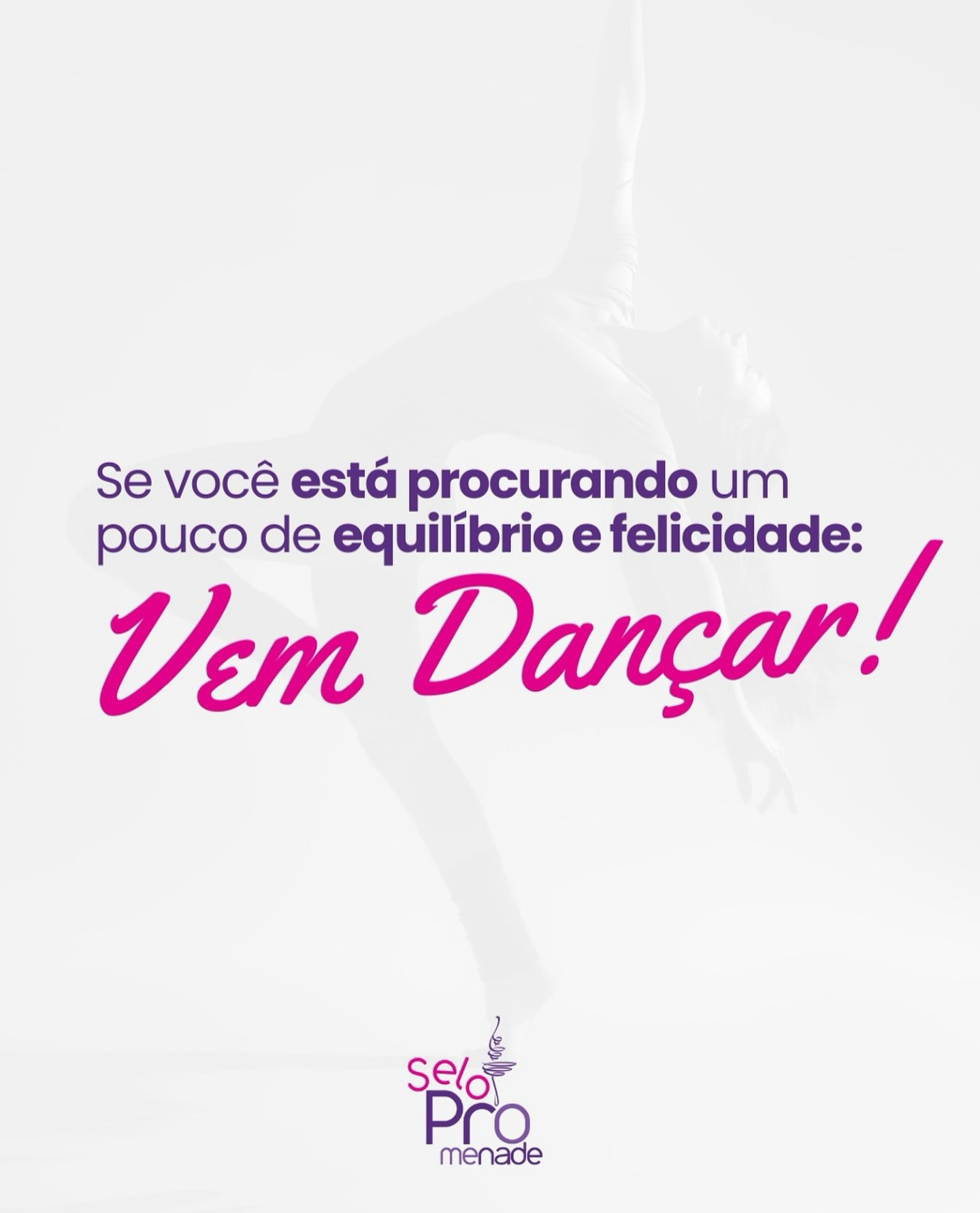 Dançar é um exercício completo!
Já experimentou?
Vem dançar!
Selo promenade
#promenade #selopro #vemserpro #danca #dançandoeaprendendo