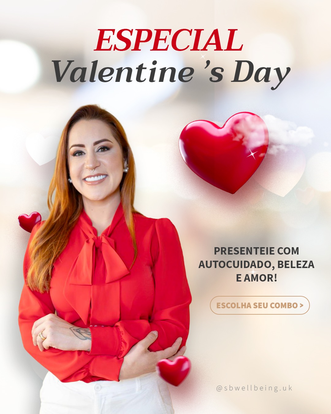 💖 Especial Dia dos Namorados 💖
Presenteie com autocuidado, beleza e amor.
Surpreenda quem você ama com combos exclusivos para ela, para ele ou para o casal — porque cuidar de si também é uma forma de amar. 💑
Monte seu próprio combo, personalize os procedimentos e crie o presente perfeito.
💌 Horários limitados.
📲 +44 7398 192413
.
💖 Valentine’s Day Special 💖
Give the gift of self-care, beauty, and love.
Surprise the one you love with exclusive combos for her, for him, or for couples — because taking care of yourself is also a way of loving. 💑
Create your own combo, personalize the treatments, and design the perfect gift.
💌 Limited availability.
📲 +44 7398 192413