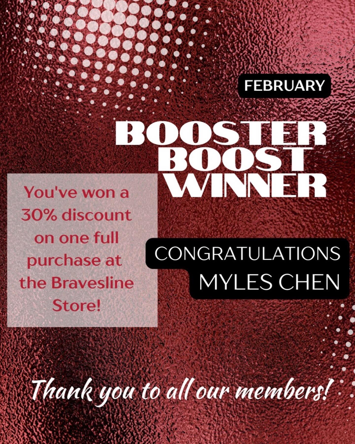 CONGRATULATIONS MYLES CHEN 🎉. Thank you for being an IH Booster Member and supporting arts, athletics, and activities throughout the Indian Hill School District.
You’ve won a 30% discount on one full purchase at the Bravesline Store!
Show your winning email when you visit the store to redeem your discount.