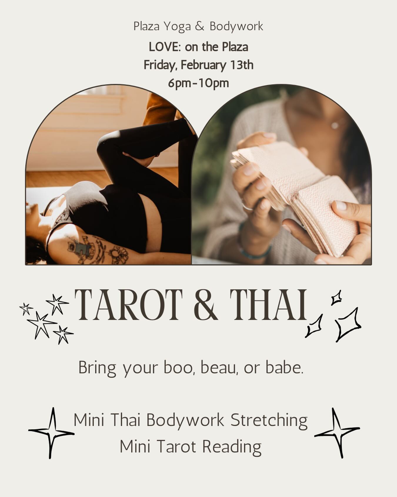 THIS FRIDAY! Come visit us during #loveontheplaza with @plazadistrict ! Dani will be offering Mini Thai Sessions (get your girl that massage okay???), Lindsay will tell you what the tarot cards are saying (and if it’s dump him we cannot be held liable 🤐)
See you Friday 2/13 from 6-10!
#liveonplaza #plazadistrict #oklahomacityevents #oklahomacity