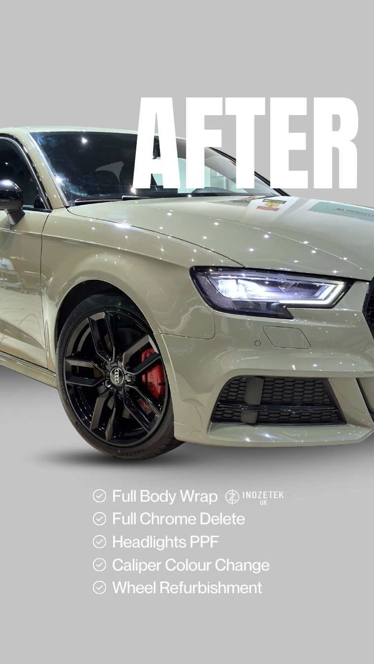 AUDI - COMPLETE TRANSFORMATION
Flawless finish + Premium materials + Attention to detail = Perfect result
What we did:
✅ Full Body Wrap ( @inozetekuk )
✅ Complete Chrome Delete
✅ Headlight Protection (PPF)
✅ Caliper Painting
✅ Wheel Refurbishment
Your car deserves this transformation.
📞 Get in touch and book your quote!
•
#CarWrapping #AudiRS3 #CarCustomization #ChromeDelete #ppf