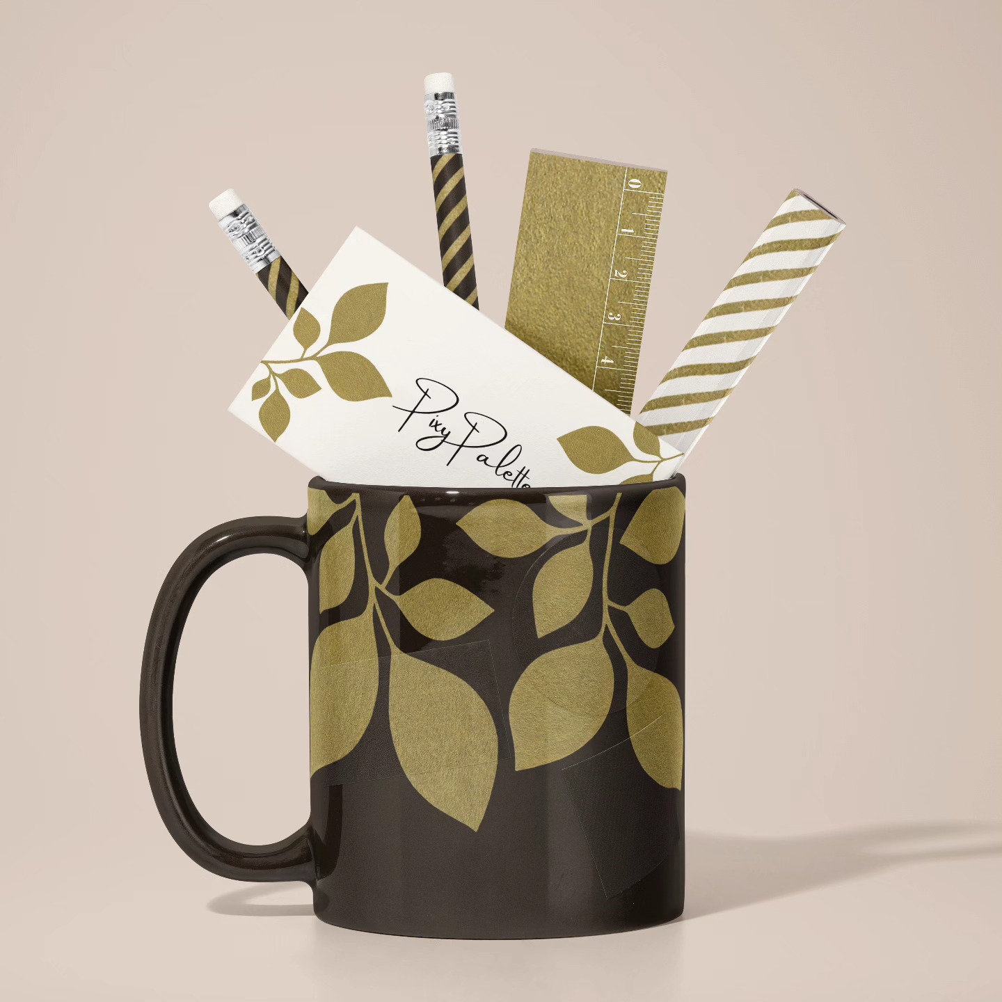 Here's my submission for week 3 of the #creatsychallenge, this one's is all about earthy vibes and leafy details.
I went with a warm olive palette paired with bold botanical motifs to brings a calm and grounded feel to everyday desk items.
#creatsymug # botanical #mugdesign #mockup #mugmockup #stationery #backtoschool #leave #golden #stationerylover #surfacedesign #patternobserver #surfacepatterndesign