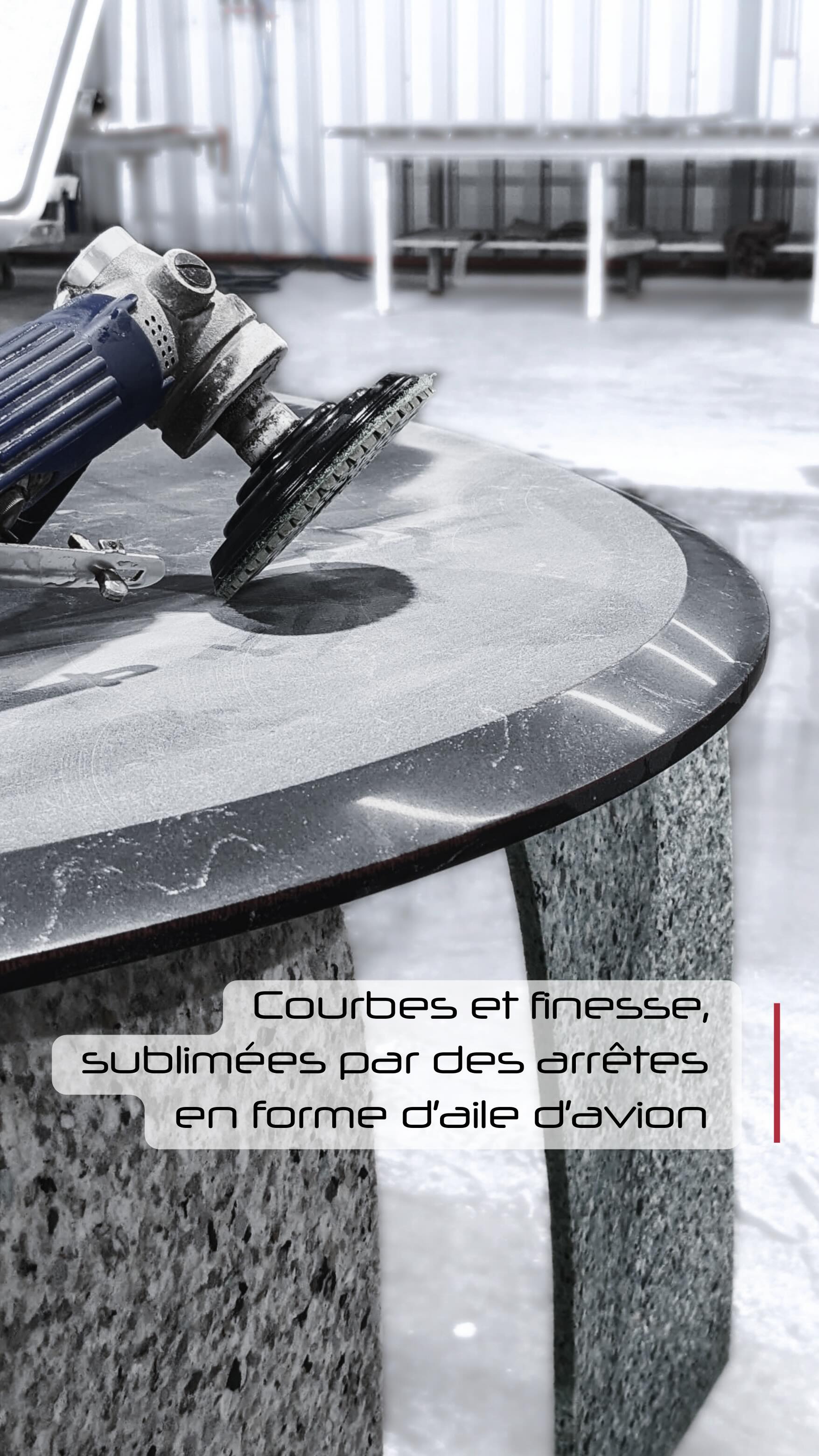 Courbes et finesse, sublimées par des arrêtes en forme d’aile d’avion ✨
Dans notre atelier, la surface est travaillée, affinée, polie à la main.
Chaque geste dessine la ligne, chaque détail adoucit la forme.
Une table ovale, pensée par nos clients,
réalisée sur mesure dans notre atelier.
Une pièce unique, née de la matière et du savoir-faire.
#savoirfaire #artisanatfrançais🇫🇷 #travaildelapierre #marbrerie