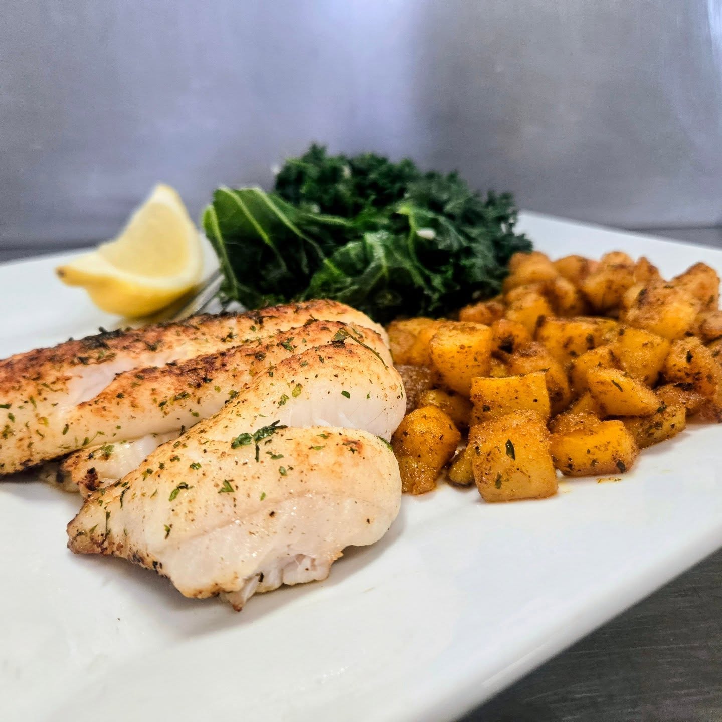 Any Fish Dish You Wish: Flounder Edition.
You can have any fish in our market, cooked to your liking, and served with any two of our sides... Or on a sandwich! Or a salad!