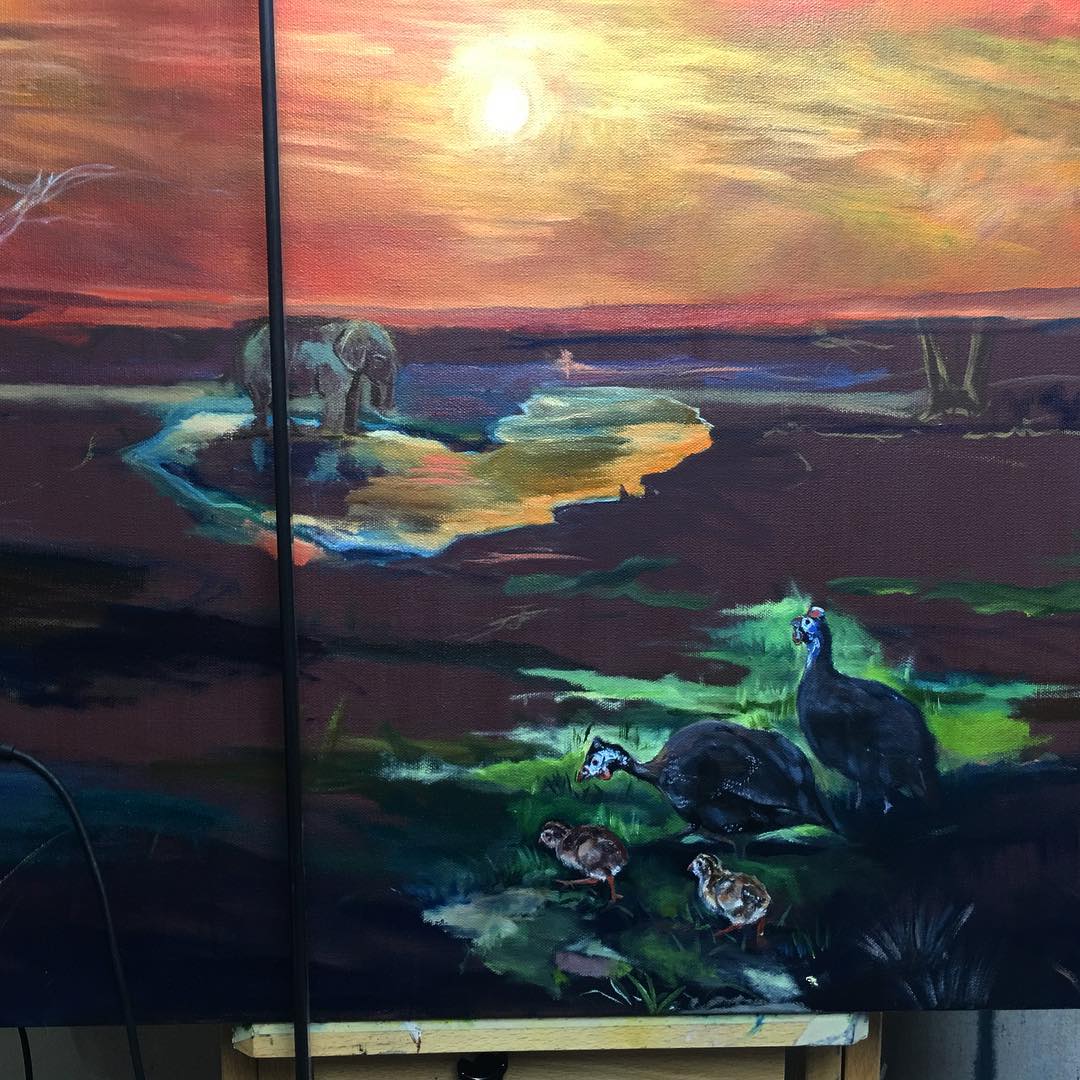 Some details of the birds. #Africanart #oilpainting #artwork #sunset #Zambia #africa #artdeco #hobby #handmade #colorful #detail #nature #artist #hobby #passion #enjoy