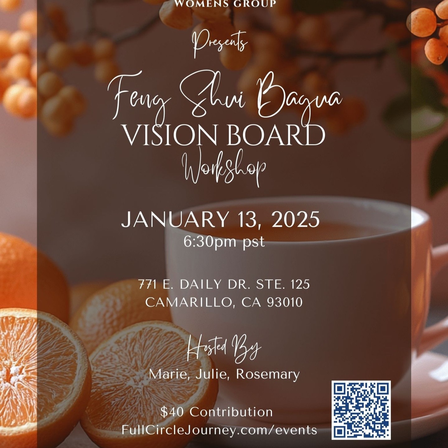 Feng Shui Bagua Vision Board Workshop - Monday January 13, 2025 6:30pm pst
Ready to manifest your dreams into reality and create new energy in your life in 2025? ✨
When creating a vision board, you may already be familiar with a traditional vision board that may often feel cluttered, doesn’t flow, or you don’t feel connected to it or see any real results from it. 🏙😳
A Feng Shui Vision Board is different in that it uses the principles of a Bagua map to focus on several main key areas of your life to bring harmonious flow and balance into your life.😊🙌
A Feng Shui Vision Board is much more precise and aligned, so as to create the most optimal environment for ‘qi’ (chi) energy to flow through the space, thus creating an optimal flow of health, wealth and balance. 🖼💰🧘♀️
What do you desire?
Manifest a new job, a pay raise or higher position?
Becoming your own boss with passive income?
Financial abundance, manifesting money to be debt free?
A new loving relationship? Marriage?
The cottage by the lake, Your dream home?
Your dream car, to explore new places?
Pregnancy, better family connections?
Fit body, A new you?
Good health, Better sleep?
Meditation rituals, A high vibe life?
Magnify the power of a Feng Shui Vision Board to align with your goals and bring them into reality.🎉🙌🙏💛
In this session, you'll be guided you through a short meditation to help set the tone and help you get clear on your intentions to maximize your vision. We’ll then go over the most optimal placement of the 9 key areas in your life for creating the most harmony and balance in your life.
You’ll then create a beautiful Feng Shui Bagua Vision Board of your very own. We’ll provide all the materials needed. If there are any other particular pictures or unique images you’d like to add to your vision board, you’re very welcome to bring them with you to add to your design.
Empower and transform your life in 2025 so you can step into a future with more success, greater health, wealth & good fortune…or whatever else your heart desires!
Register at: https://www.fullcirclejourney.com/events