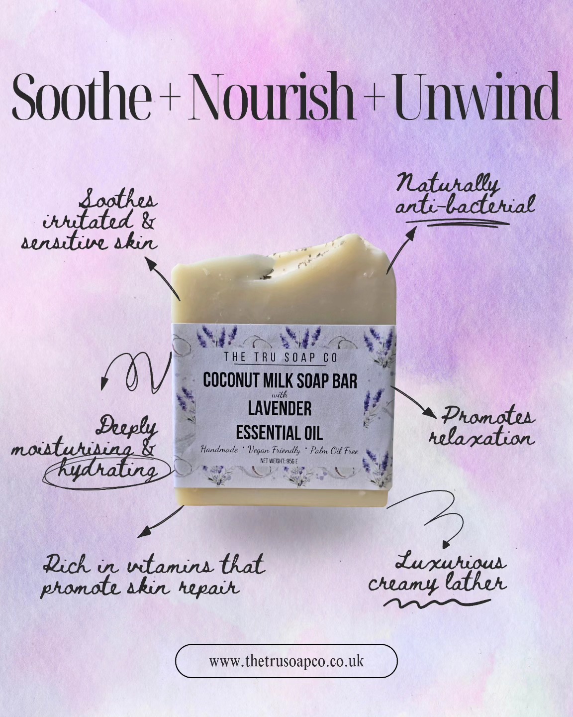 ✨ Soothe + Nourish + Unwind ✨
This soap bar is pure calm in a bar 💜
Infused with lavender essential oil and creamy coconut milk, it’s a gentle, skin-loving classic:
💜 Soothes irritated or sensitive skin
🥥 Nourishes deeply with coconut milk
🫧 Lathers soft and creamy
🧈 Packed with hydrating shea butter + vitamin-rich oils
🌿 Supports relaxation and calm
🌸 Smells like soft, floral lavender fields — calming, comforting, and clean 💜🥥
Made with nourishing shea butter, coconut oil, olive oil and castor oil – always handmade, always palm oil free 💛
Tap the link in bio to purchase online or find it at one of my local markets!
.
.
.
.
.
.
.
.
.
.
.
.
#naturalsoap #handmadesoap #vegansoap #palmoilfree #skinkind #lavendersoap #calmskin #leedsbusiness #uksoapmaker #artisansoap #coconutmilksoap #sustainableskincare #ethicalbeauty #soaphandmade #lavenderessentialoil #sootheyourskin #soapmakeruk #madeinyorkshire #supportlocal #soapreel #thetrusoapco