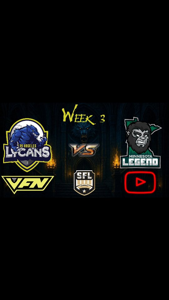 @simulationfl Week 3 GameDay
@losangeleslycans
@MN_Legend_SFL
š: 9:15pm ET/6:15pm PT
š: Northwood Stadium
š: (Virtual Football Network's YouTube Channel link in bio)
#MakeAnImpact #HowlAtTheMoon #LycAngeles #NewMoon #CTN