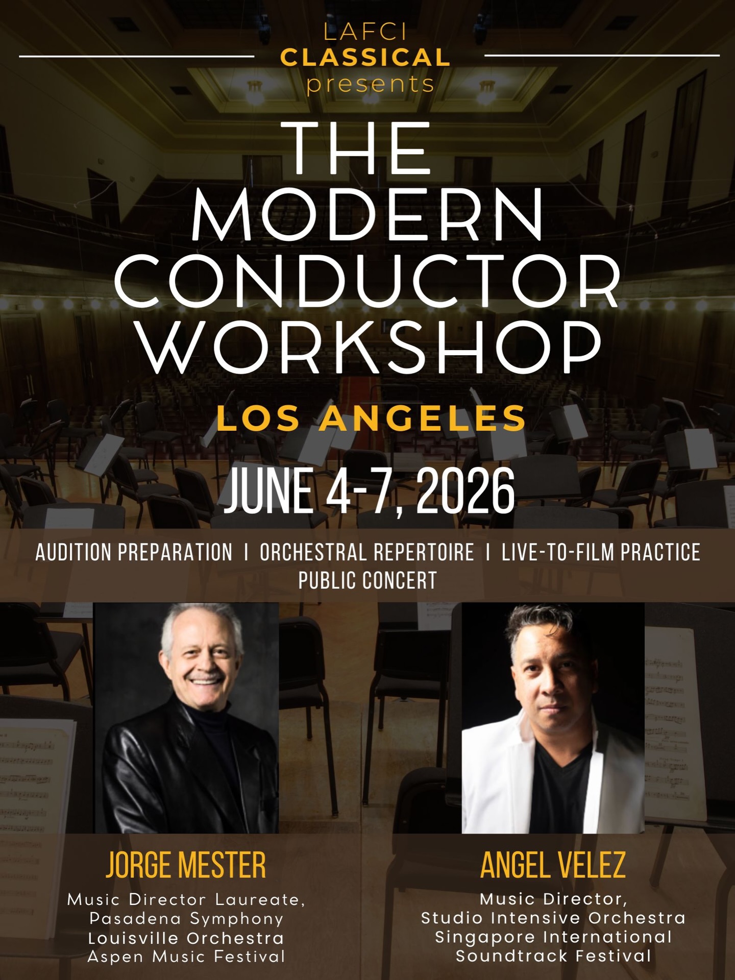 I am honored to share the classroom with one of the great “maestros” and pedagogues, Jorge Mester (Music Director Laureate, Pasadena Symphony, Louisville Orchestra, Aspen Music Festival) in LAFCI Classical’s first workshop, The Modern Conductor Workshop June 4-7, 2026 in Los Angeles.
For years I have been asked to create something specific to help support concert conductors in traditional repertoire, audition preparation, as well as dive into a bit of understanding the increasingly common expectations of live-to-film conducting. So, we are going to do just that at The Modern Conductor Workshop!
If you’re interested, visit www.LAFCI.org/modernconductor for all the details!
#modernconductor
#lafciclassical
#conductingworkshop