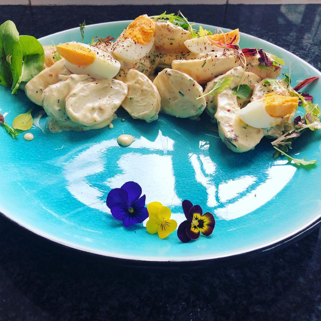 Just a wee potato salad for dinner for hubby and I #gayboys #foodporn #lovecooking #foodislife#lovemyhusband