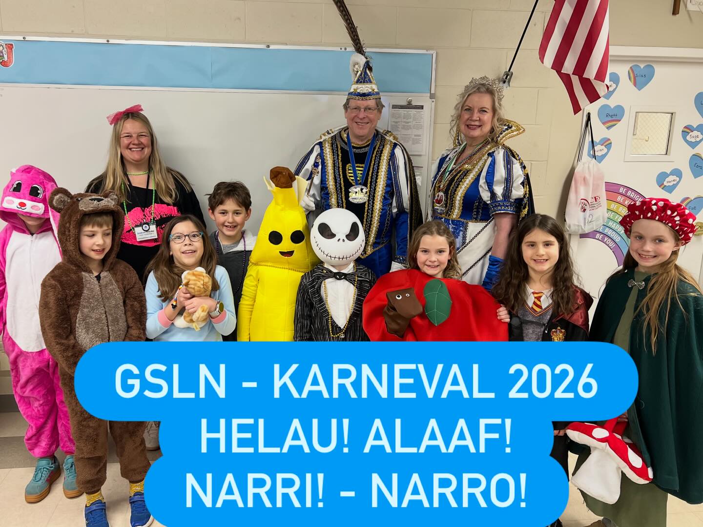 From polonaise parades and donuts to games and colorful Luftschlangen—our Karneval celebration was pure joy! A big highlight: the Prinzenpaar Arthur and Janna joined us to teach our students all about German Karneval tradition!