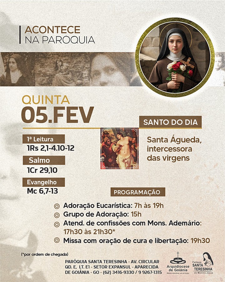 Programação do dia- 05/02