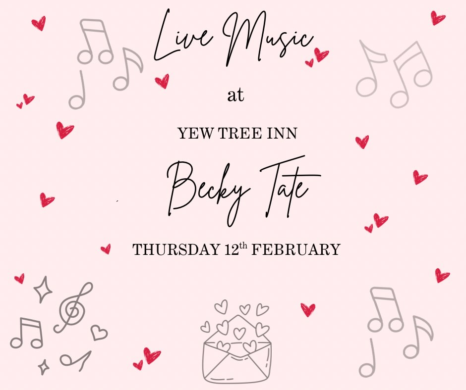 The amazing @beckytatemusic will be joining us on Thursday 12th February!
Becky will be singing between 7-9pm.