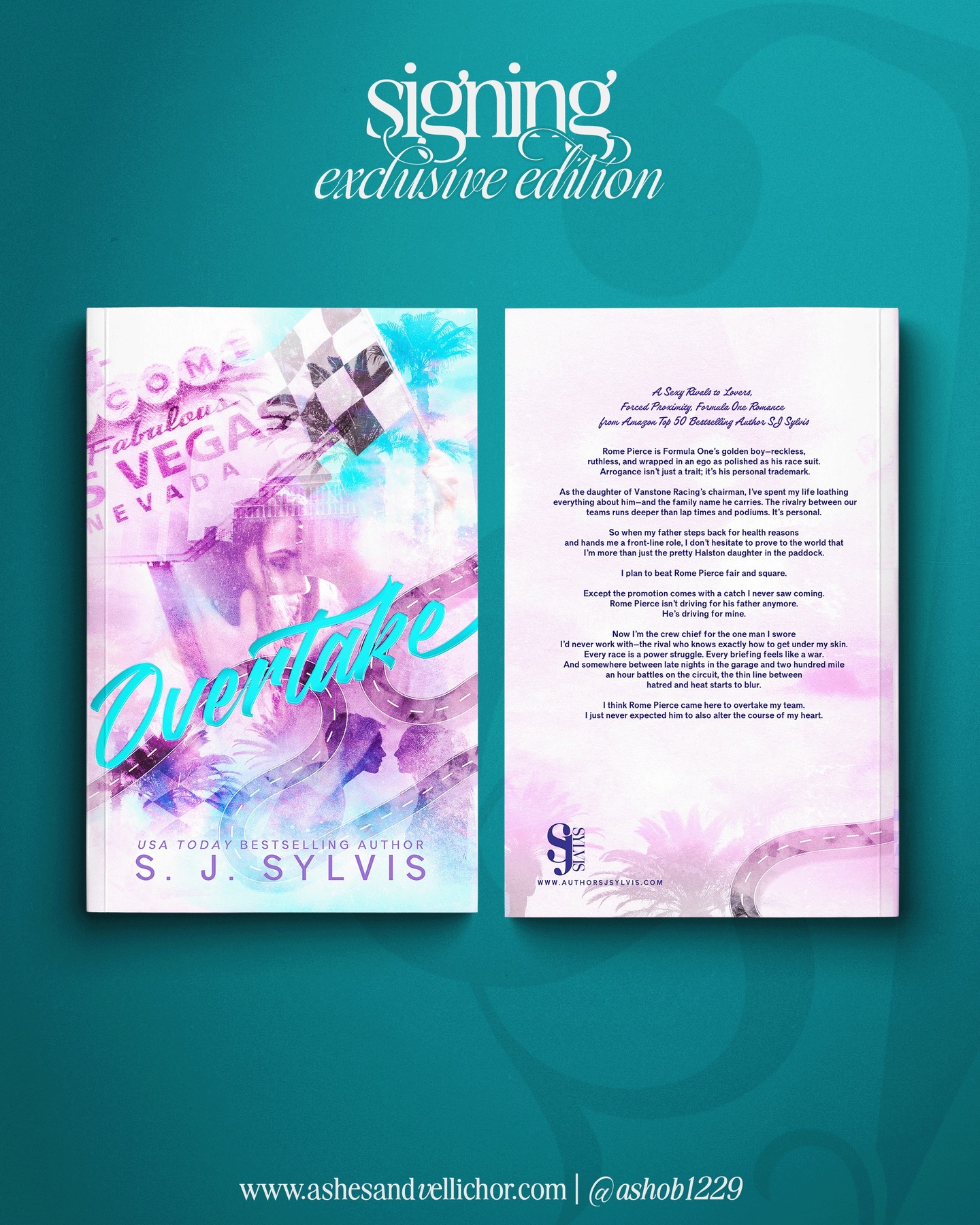 Sharing the signing exclusive cover design for @authorsjsylvis and the first book in her F1 Romance series!.
The standard edition features illustrated artwork (provided by another artist) with typography design created by me. This meant for the signing exclusive I really wanted to blend a “people focused” design with a typography and object forward design. This was purposeful, so readers could feel as though this edition offered a model “version” while not strictly being an image of a character. The end result is a brightly colored blend of aesthetic and nostalgic imagery that reminds me of those smokey flashback videos they have in tvshows, ya know? very dreamy, airy & romantic.
#Ashesandvellichor #ashesandvellichordesigns #romanceauthors #bookcoverdesigns