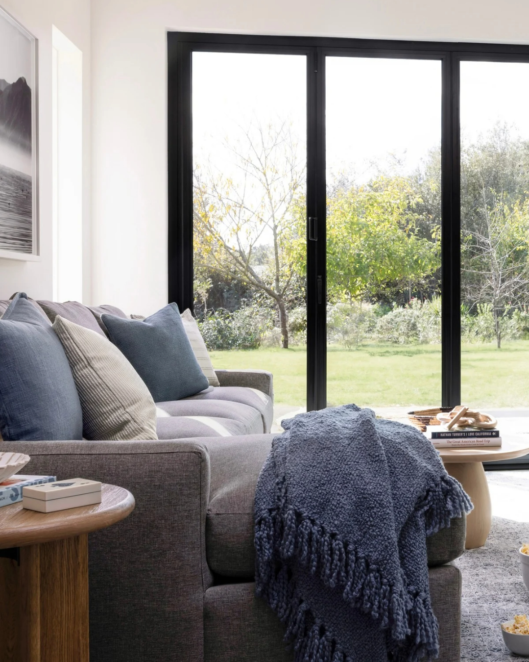 The family room in our Marin Family Clubhouse project was designed as a kid hangout spot where they can all gather to watch a movie or play a board game. The large Nana doors take advantage of our mild Marin weather and create that awesome indoor/outdoor flow. Bifold doors are an investment, but if you have the budget and you'll use them, they're such a fun feature to use most of the year!
design @california.daydreams
photo @jessicabrydsonphotography