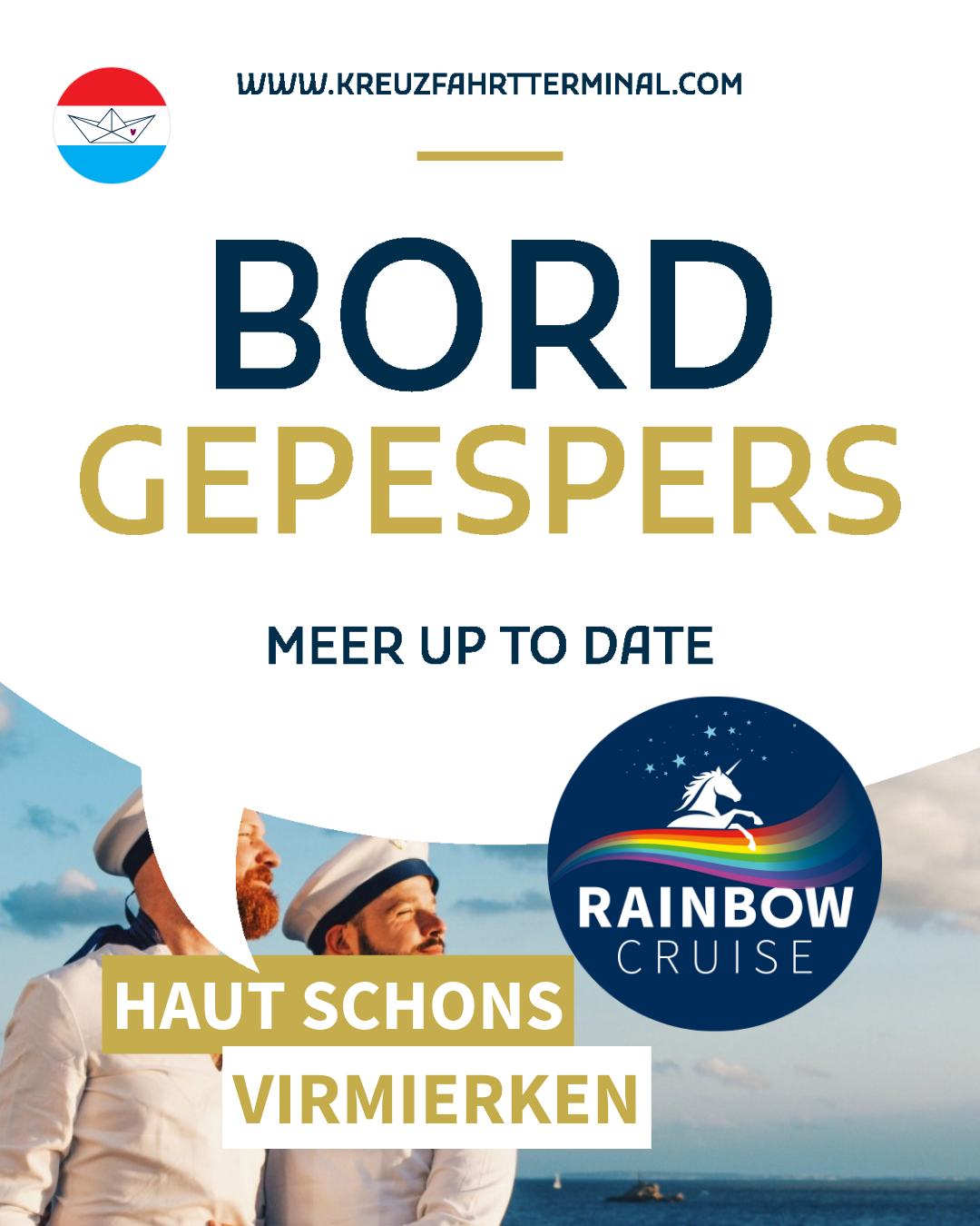 𝗚𝗲𝘀𝗰𝗵𝘄ë𝗻𝗻 𝗯𝘂𝗰𝗵𝗯𝗮𝗿: 𝗥𝗮𝗶𝗻𝗯𝗼𝘄 𝗖𝗿𝘂𝗶𝘀𝗲 – 𝗧𝗵𝗲 𝗡𝗲𝘅𝘁 𝗖𝗵𝗮𝗽𝘁𝗲𝗿
𝗘𝗻𝗴 𝗼𝗻𝘃𝗲𝗿𝗴𝗶𝗲𝘀𝘀𝗹𝗲𝗰𝗵, 𝗳𝗮𝗮𝗿𝘄𝗲𝗴 𝗥𝗲𝗲𝘀!
Vum 28.09. bis den 03.10.2027 erwaart Iech eng ganz besonnesch Event-Croisière u Bord vun der 𝙈𝙚𝙞𝙣 𝙎𝙘𝙝𝙞𝙛𝙛 𝟮, déi Diversitéit, Community an eischtklassech Ënnerhalung op eenzegaarteg Aart a Weis verbënnt.
Freed Iech op e 𝘀𝗽𝗲𝗸𝘁𝗮𝗸𝘂𝗹ä𝗲𝗿𝗲 𝗣𝗿𝗼𝗴𝗿𝗮𝗺𝗺 mat 𝗶𝗸𝗼𝗻𝗲𝘀𝗰𝗵𝗲𝗻 𝗣𝗲𝗿𝘀é𝗶𝗻𝗹𝗲𝗰𝗵𝗸𝗲𝗲𝘁𝗲𝗻 𝗮𝘂𝘀 𝗱𝗲𝗿 𝗟𝗚𝗕𝗧𝗤𝗔𝗜+ 𝗖𝗼𝗺𝗺𝘂𝗻𝗶𝘁𝘆. Ënnert anerem dobäi: Conchita Wurst, Lucy Diakovska, Katy Bähm, Miss Ivanka T., d’Berliner Partyrei „PiepShow“, Pam Pengco als Hostess – an nach vill méi!
Déi 5-deeg Event-Rees féiert Iech vu Palma iwwer Palermo (Sizilien) weider op Cagliari (Sardinien) an zeréck op Palma. Dazwëschent genéisst Dir entspaanten Deeg um Mier mat all den 𝘔𝘦𝘪𝘯 𝘚𝘤𝘩𝘪𝘧𝘧®️ Premium-Inklusivleeschtungen.
👉 Mir huelen deng Virmierkung gären entgéint a begleeden dech bis u Bord!
📩 Kommentéier mat 🌈 oder schreiw eis eng DM – mir schécken dir dann de Link mat allen Informatiounen an der Méiglechkeet, dir eng Kabinn op der Rainbow Cruise ze reserveieren.
𝗠𝗘𝗘𝗥𝗕𝗟𝗜𝗖𝗞? 𝗞𝗧⚓
#meinschiff2 #communitylove #luxlife #lëtzebuerg #rainbowcruise #kreuzfahrt #luxtravel #reiseberatung #vacances #kreuzfahrtterminal #meinschiff #eventcruise #congé #luxemburg #meerblick #luxembourg #weloveluxembourg