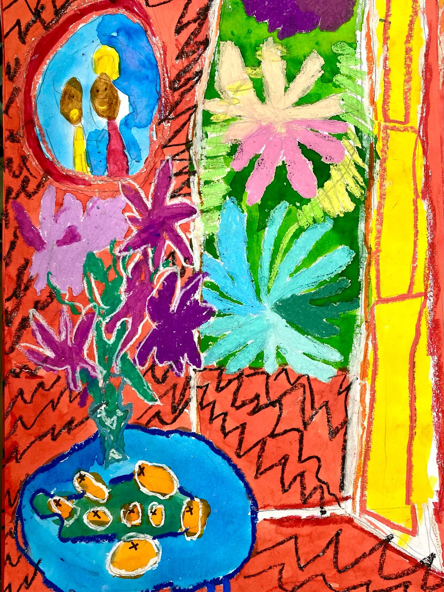 Inspiration #matisse Intérieur Rouge #stageenfant #kidsart Yaara Colombe Pia Gabrielle Ulysse Romy