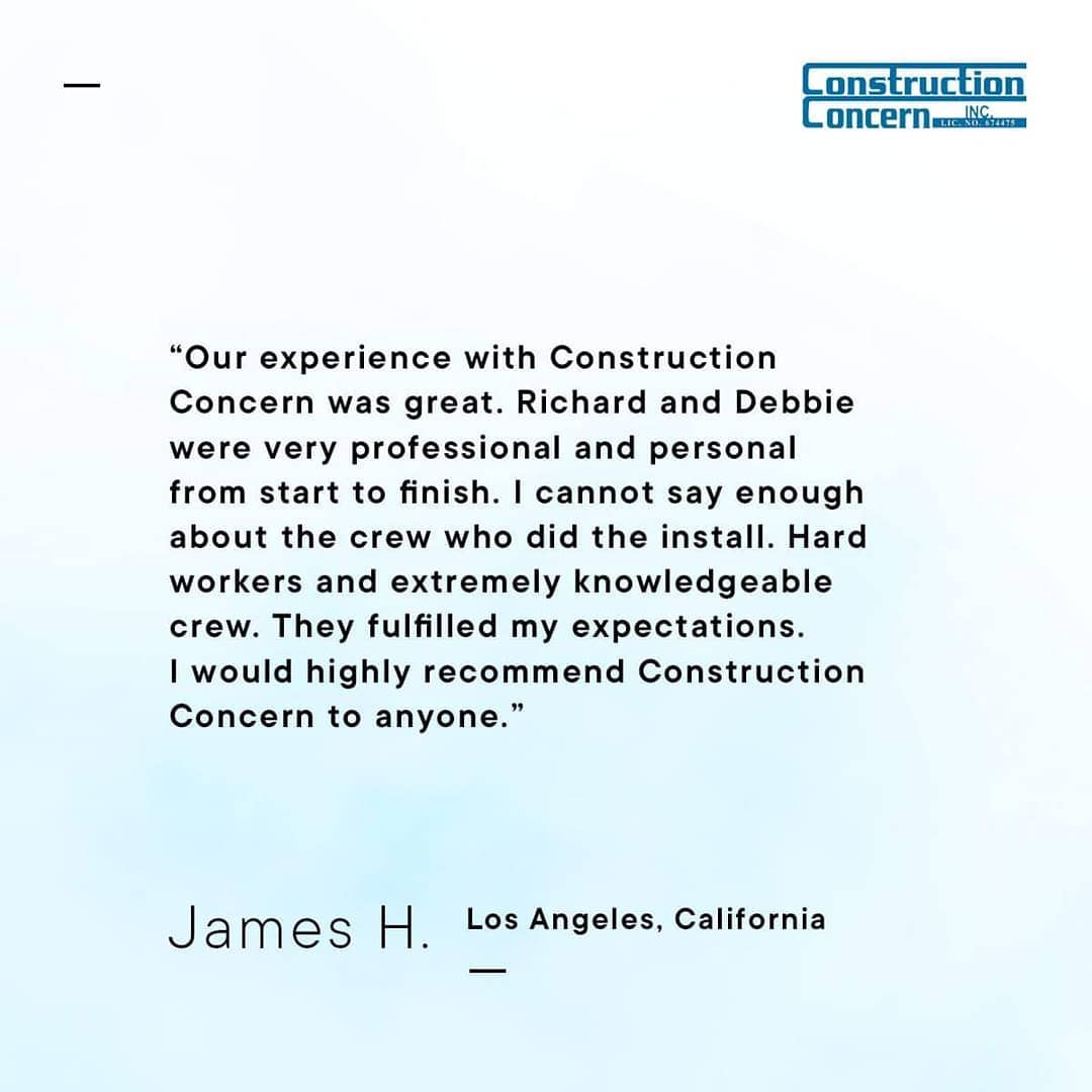 Thank you for your kind words, James! We enjoyed working with you as well, and would be thrilled to do more for your home again in the future! 🙏
.
.
.
#constructionconcern #construction #home #homeimprovement #energy #airconditioning #heating #HAC #energyefficiency #energyefficient #windows #door #siding #roofingl #homedepot #sears #lowes #paint #solarpanels #roomaddition #socal #lacounty #kerncounty #conejocounty #orangecounty #sanfernandovalley #santaclaritavalley #sanbernardinocounty #venturacounty