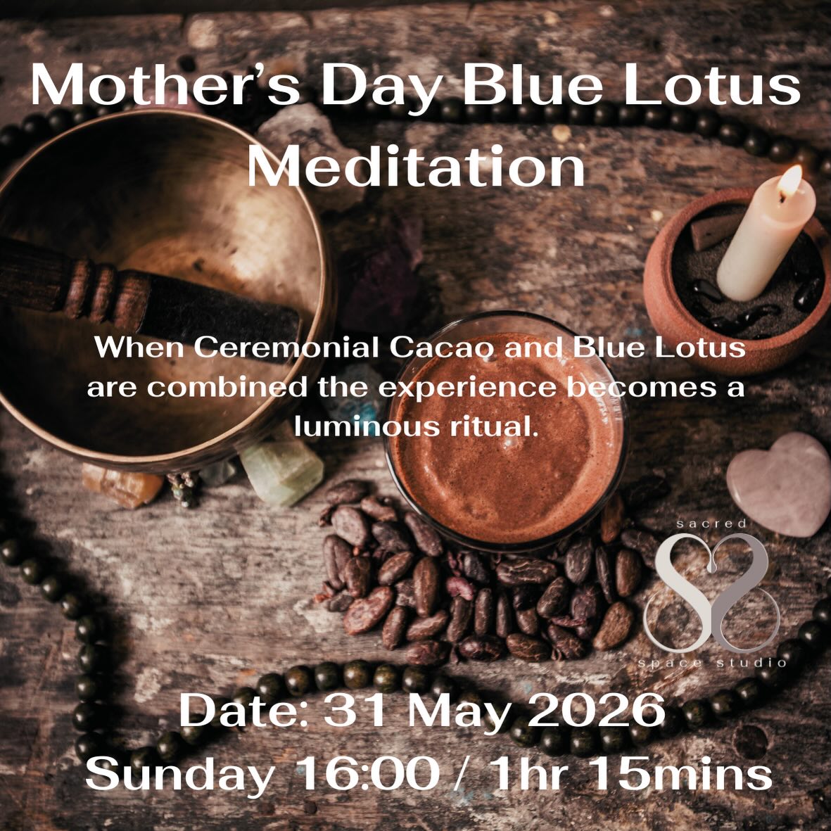 Mother’s Day Blue Lotus-Cacao Meditation
We all appreciate the Mothers in our lives, including our ability to mother and love ourselves. This day has been specially created with mothers and inner mother in mind.
Held on the powerful energy of the Blue Full Moon, this meditation will reunite you with your inner goddess and inner mother. When Ceremonial Cacao and Blue Lotus are combined the experience becomes a luminous ritual.
This heart opening ceremonial cacao infusion eases tension throughout the whole body and mind, inviting deeper breaths, opens the heart chakra, inviting a deeper self love awareness that nurtures a serene heart and mind connection.
Together with meditation, they create a pathway to then deepest parts of the inner mother. Meditation cultivating a calm that deepens relaxation, inner peace and invites emotional balance. It lowers stress, quietens a busy mind that then helps us to go inwards.
Available to buy as a gift card in the Main Menu for the perfect Mother’s Day Gift.
To Book - www.sacredspacestudio.se
Date: 31 May 2026
Sunday 16:00 / 1hr 15mins #sacredspacestudio3d #stillspaces_ #mothersday #mothersdaygifts #meditation @vasterascity