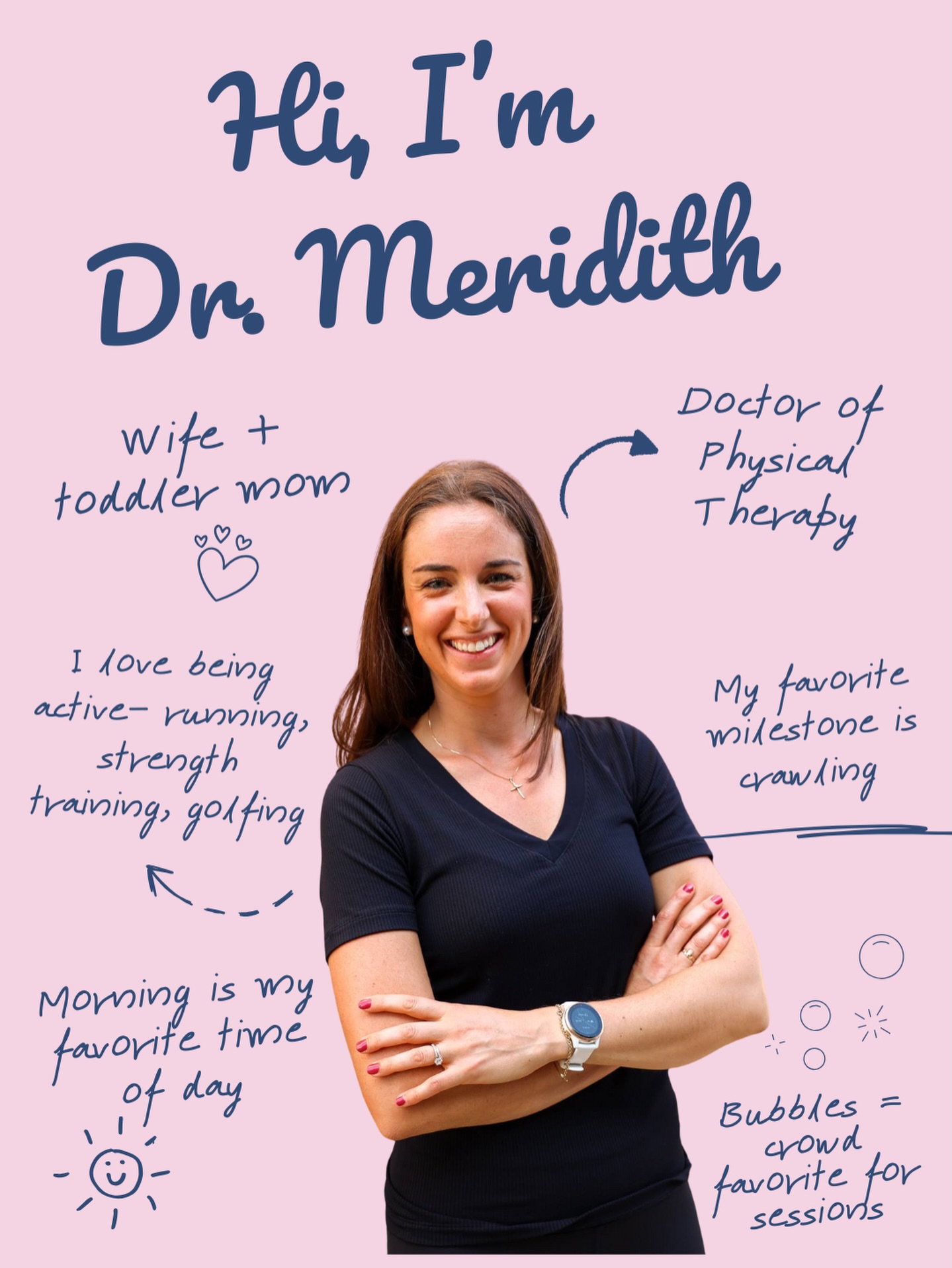 👋 Hi, I’m Dr. Meridith
With some new faces here, it felt like the perfect time for a quick re-introduction ✨
About me:
•I am a toddler mom! My husband and I have an amazing (almost) 2 year old son
•I am a Doctor of Physical Therapy and have spent my career in pediatrics over the last 8 years
•I love being outdoors and active
•Crawling is my favorite milestone to support! It sets a foundation for strength, mobility, and bilateral coordination
•I love mornings with my coffee, Christian music (hello, Brandon Lake), and morning devotionals
•Bubbles are a secret essential for many of my sessions
I love supporting families throughout Cleveland 🫶🏼
Follow along for pediatric PT tips, play ideas, and support for your little!